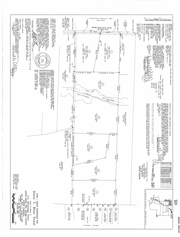 Plat Map of Minor Subdivision McGill Rd
