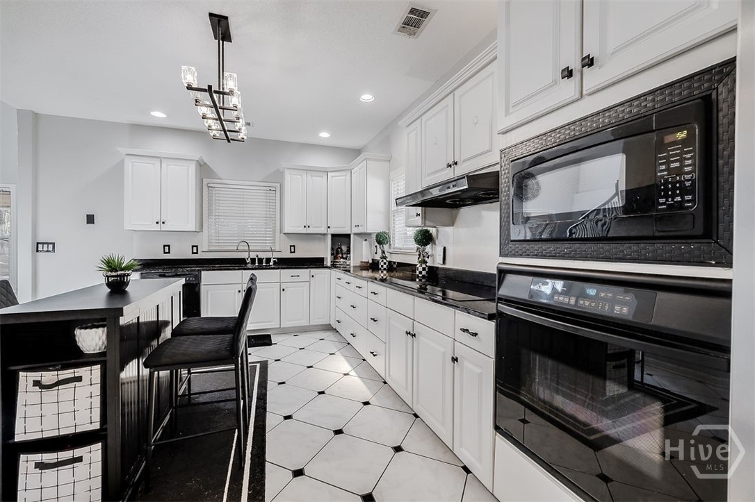 Wall oven in kitchen