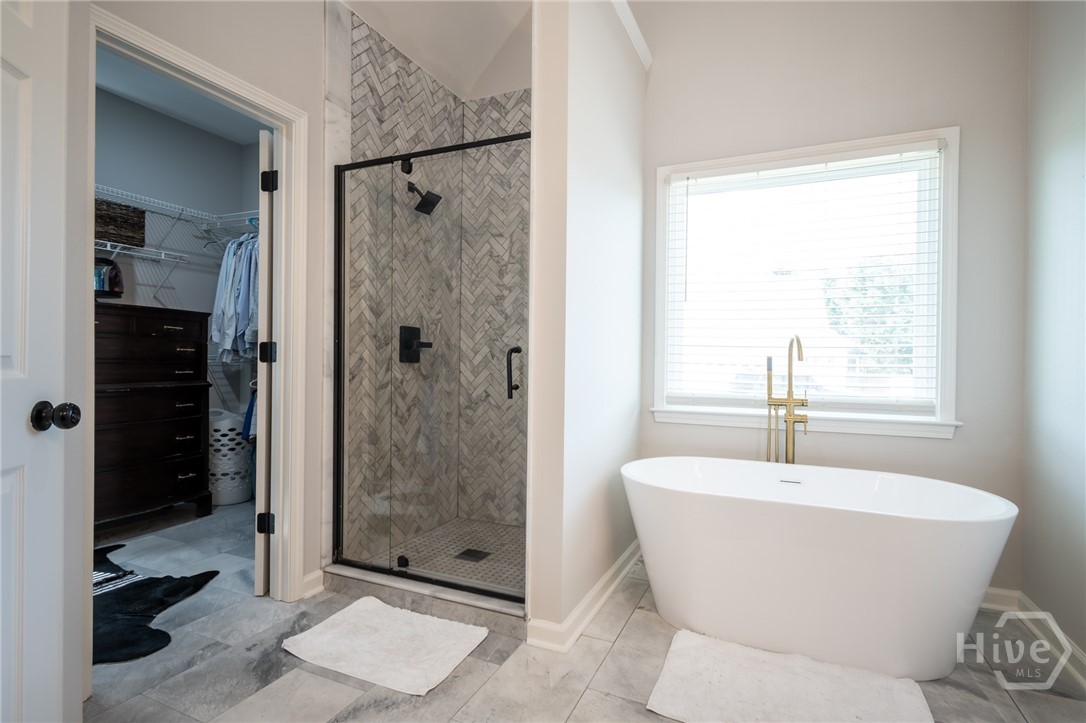 Master bath with new tile shower and tub