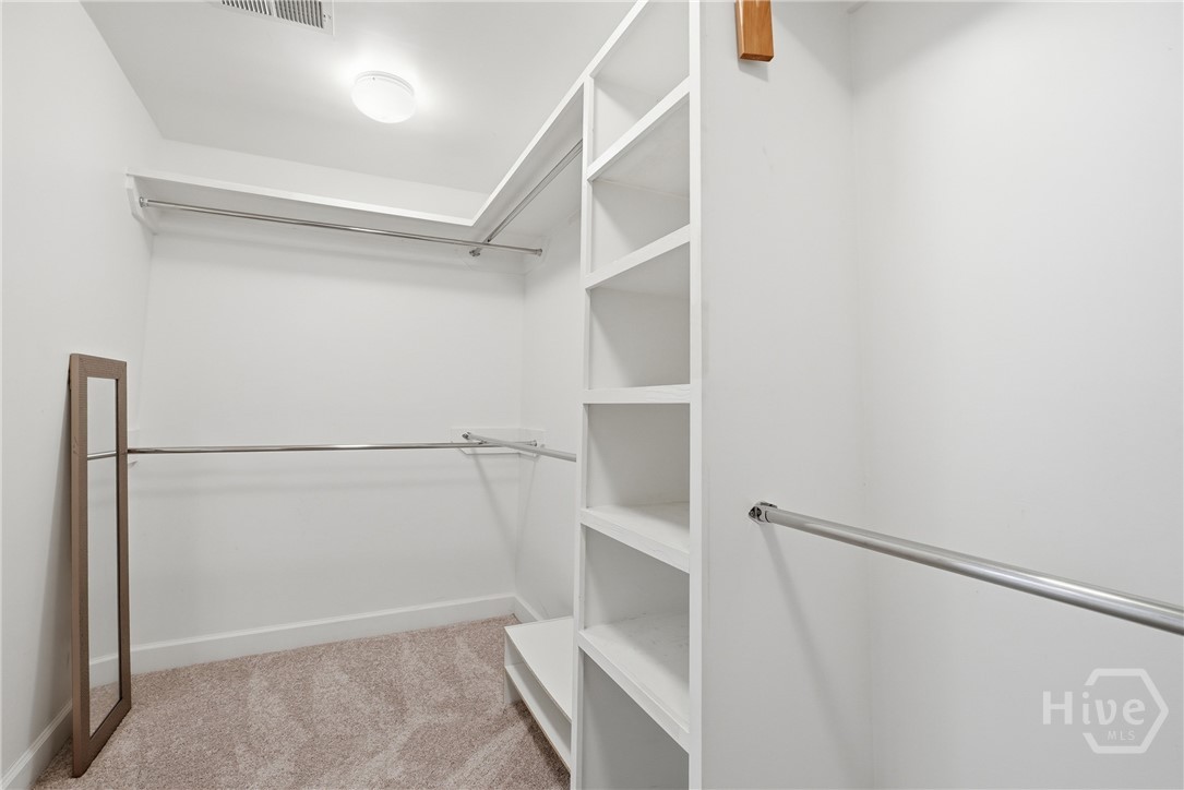 Generous walk in closet.