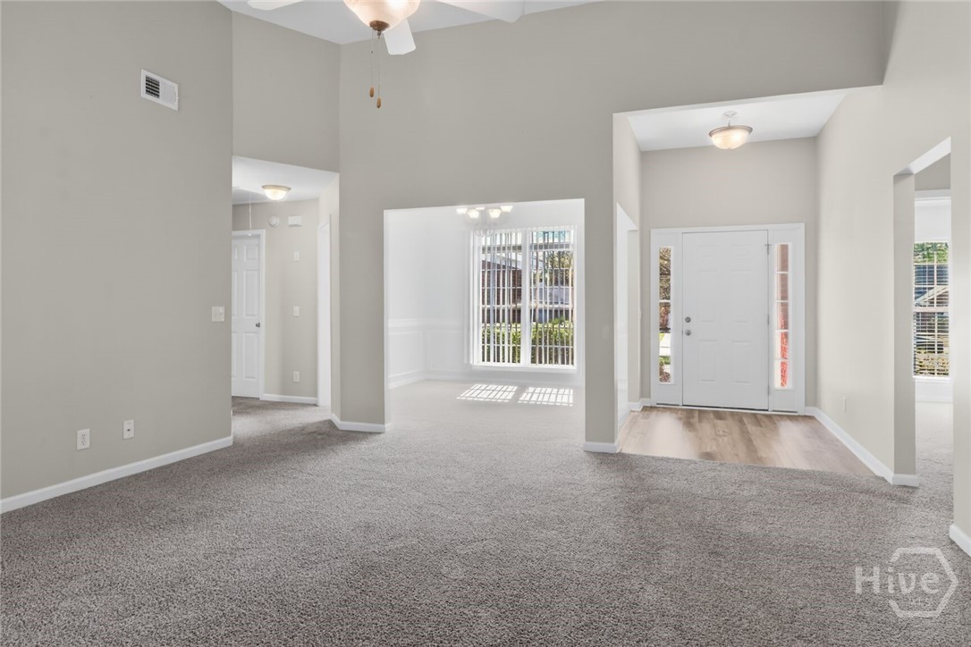 View of the entryway and formal dining room