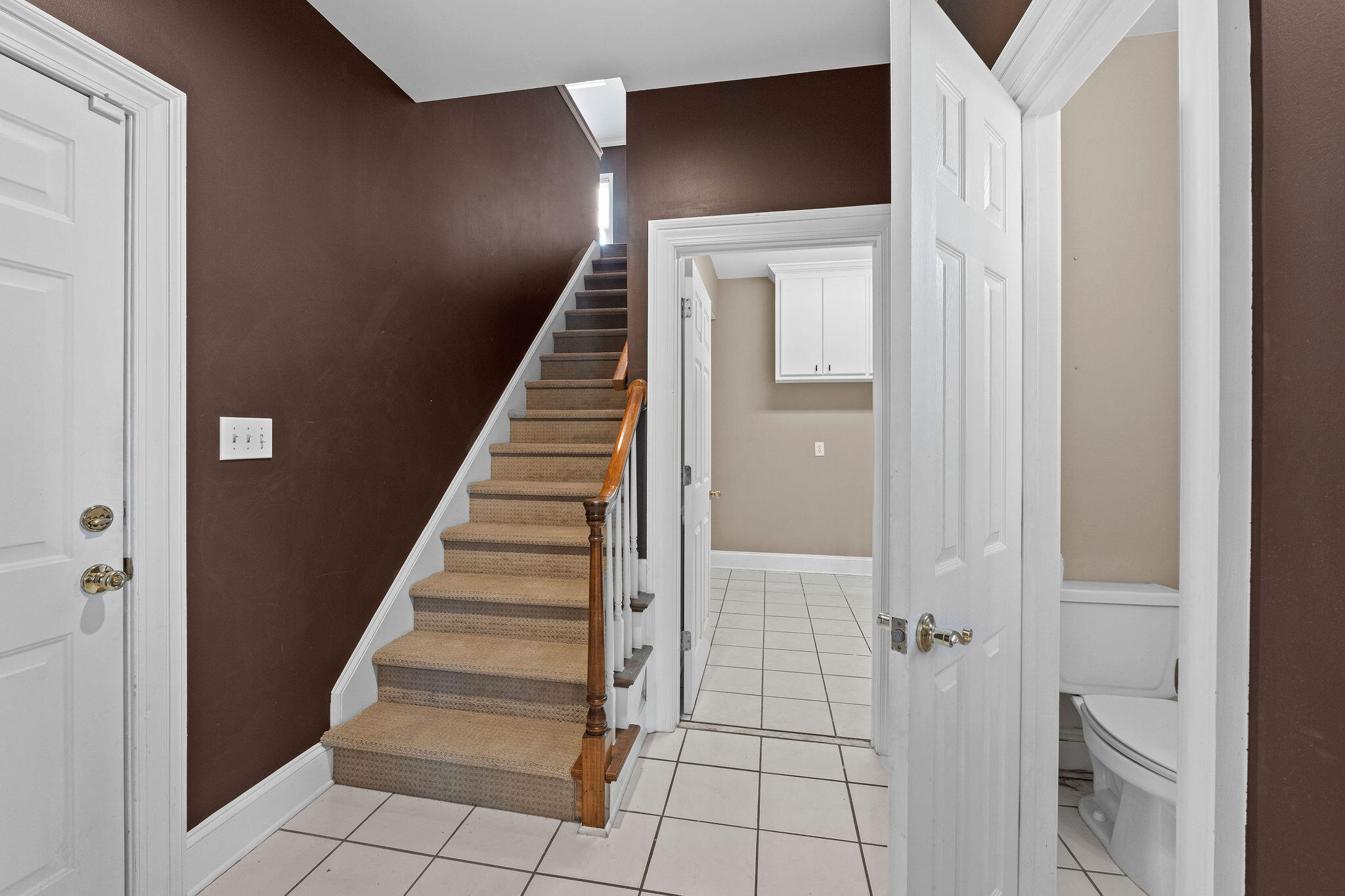 Back stairs that lead to bonus room!