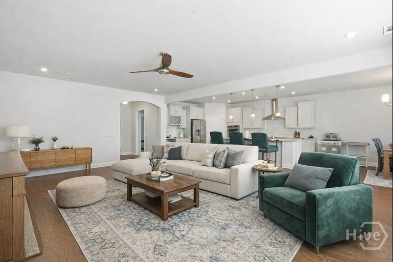 Living area - virtually staged