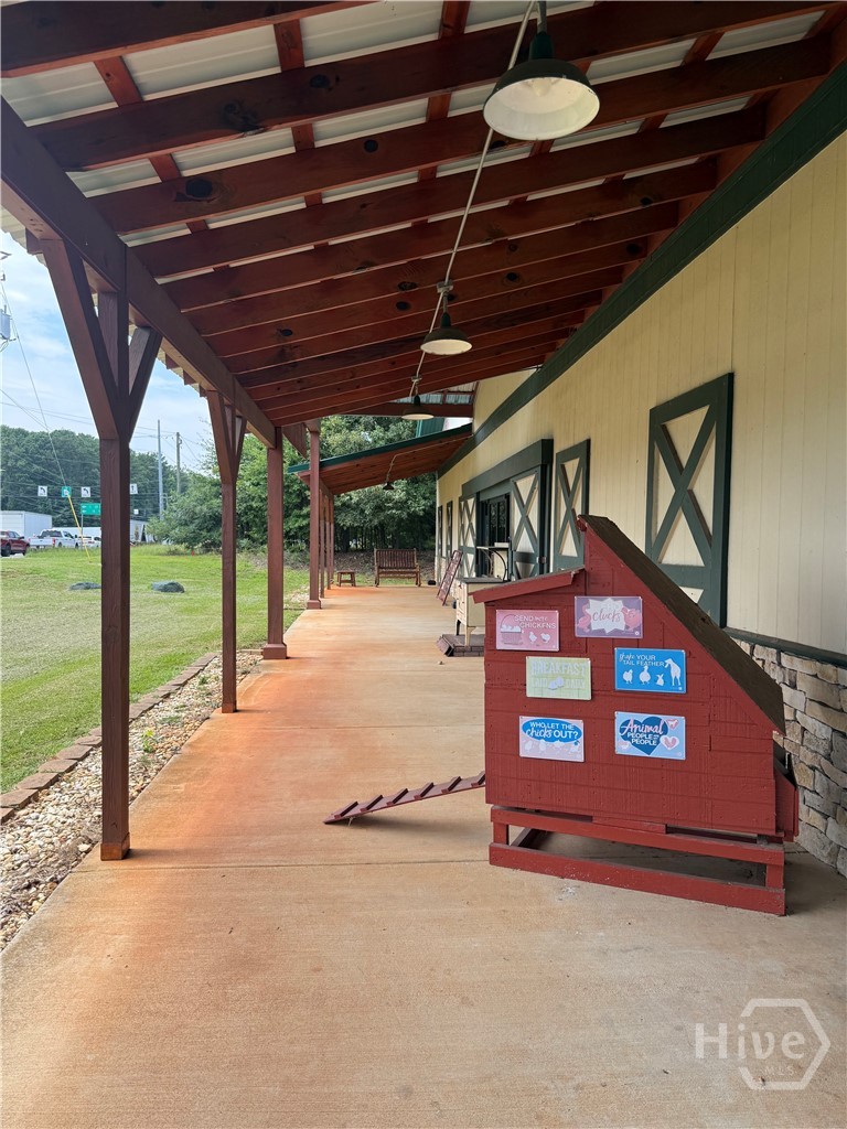 Covered front entry porch