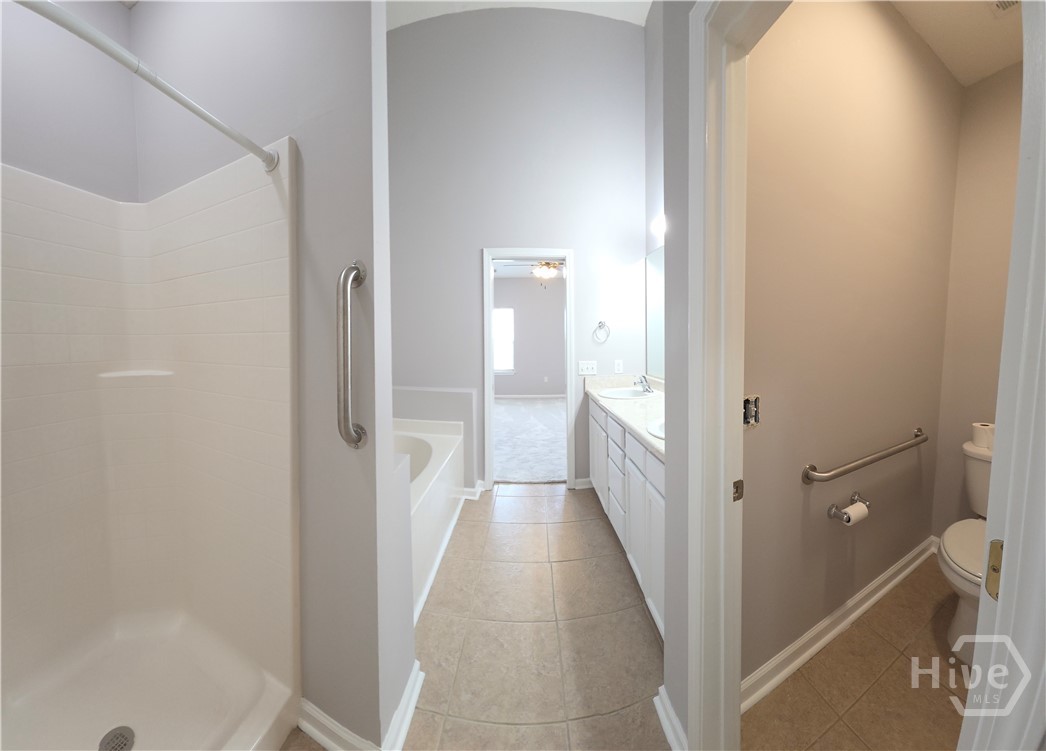 Looking from back to front of Master Bath.