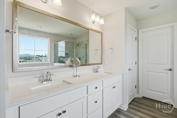 Master bath with double sink.