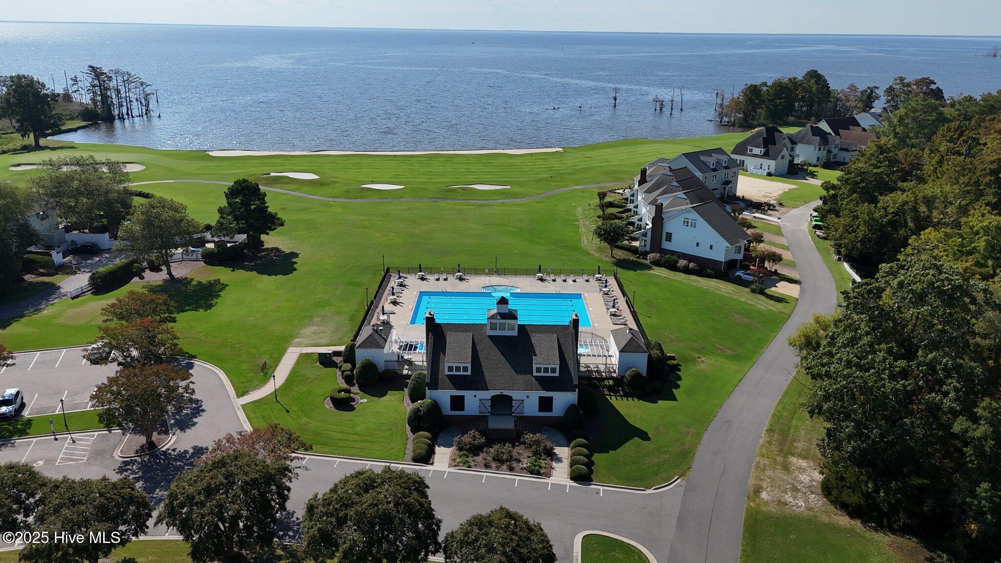 Community pool overlooking the Albemarle Sound