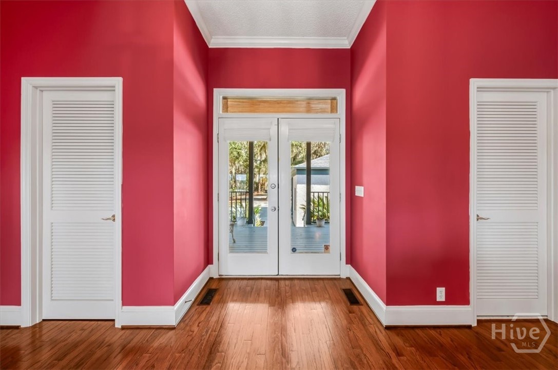 Double Door Glass Entrance allows for natural light and view