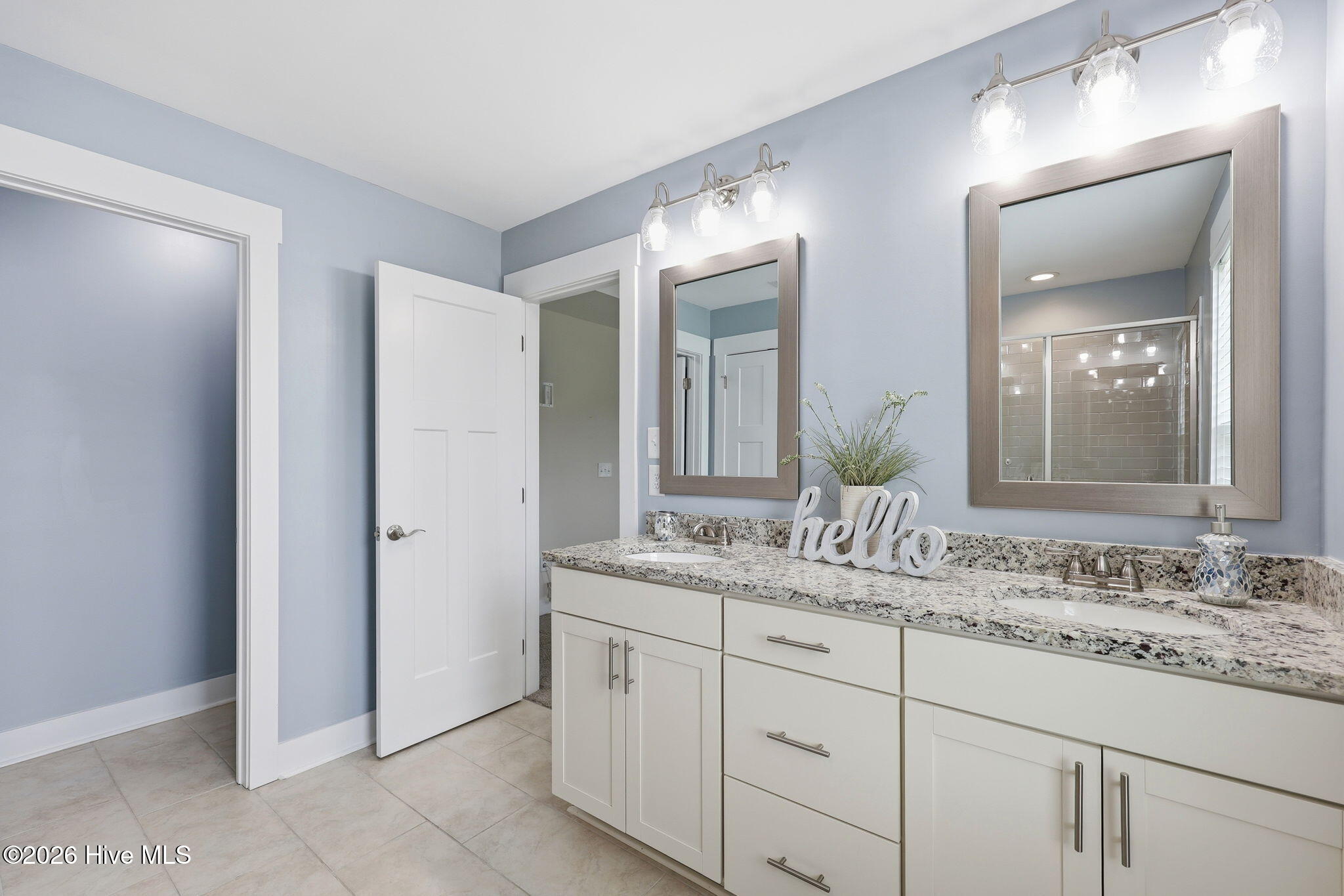 Granite counters dual vanity