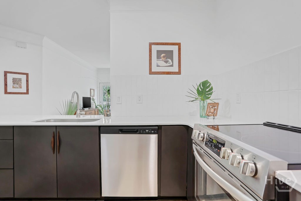 sleek tile backsplash