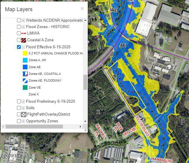 300 Ellis Blvd- Flood Map Aerial