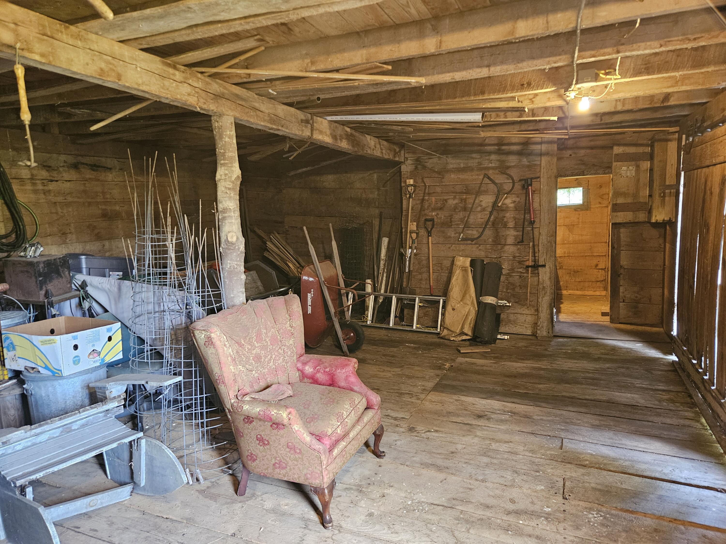 Storage area beyond the workshop