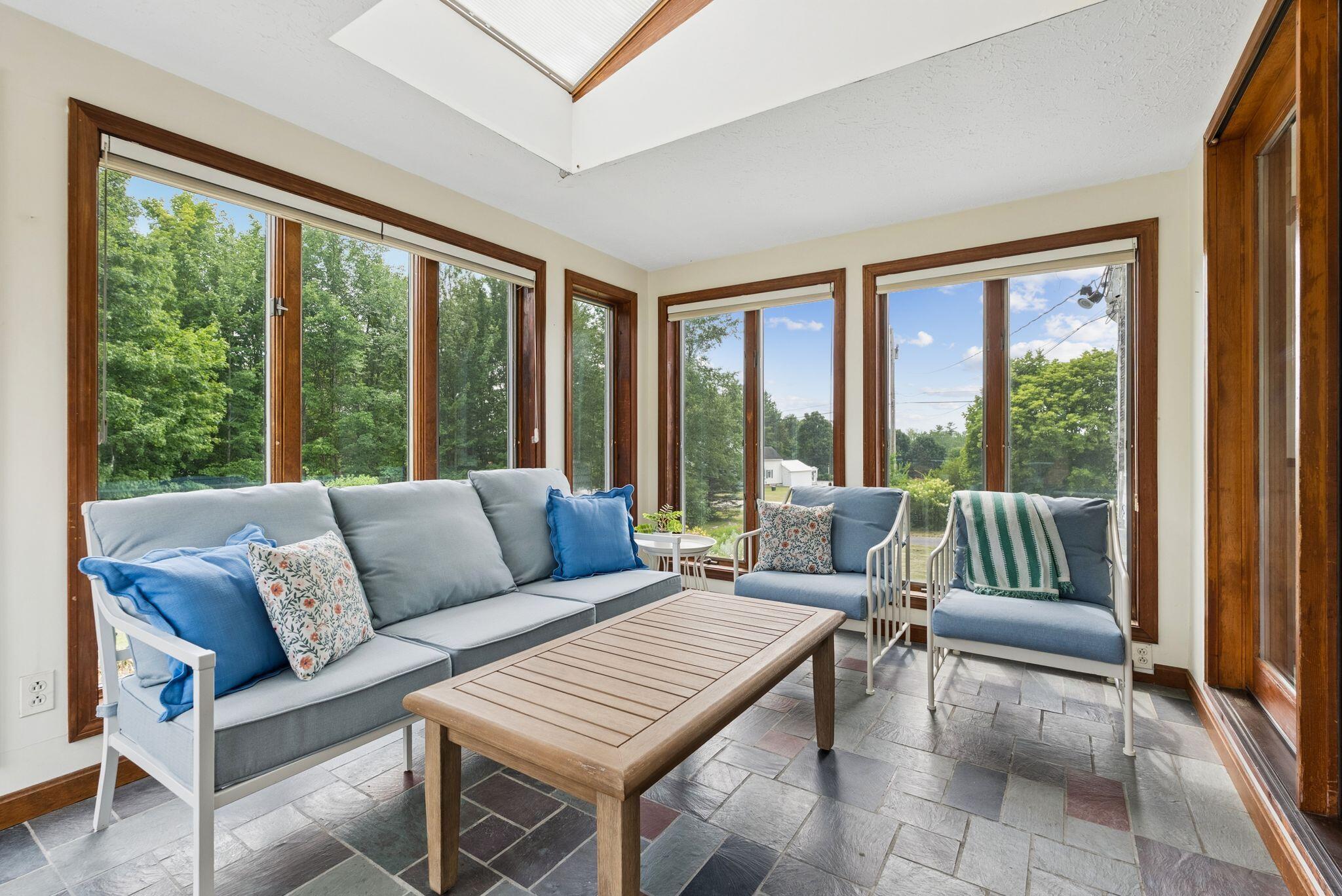 155 Ridge Road, Lisbon, ME 04252 The sunroom creates an additional space for year-round relaxation.
