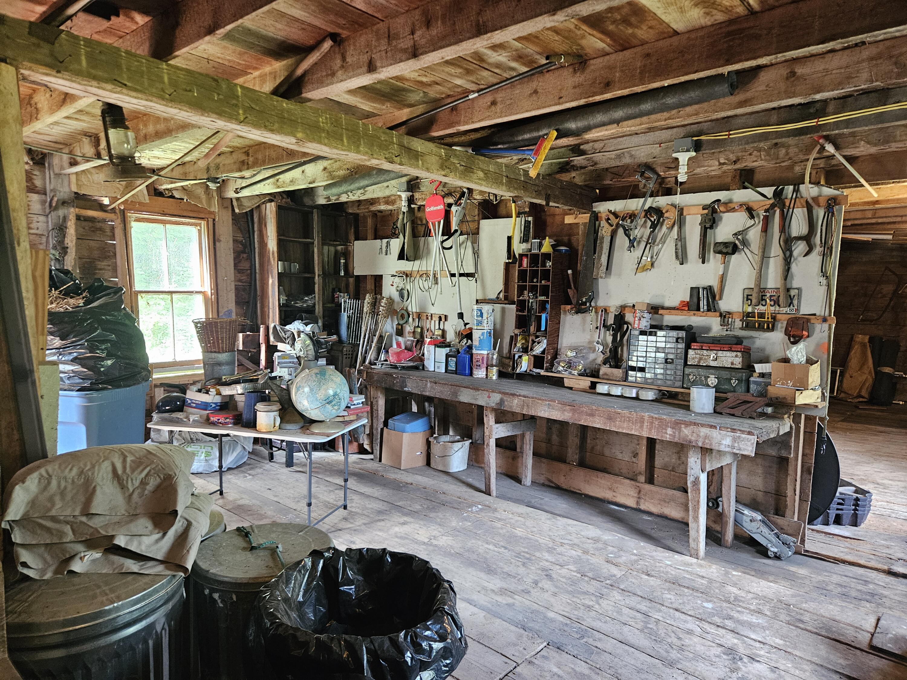 First floor workshop in the barn