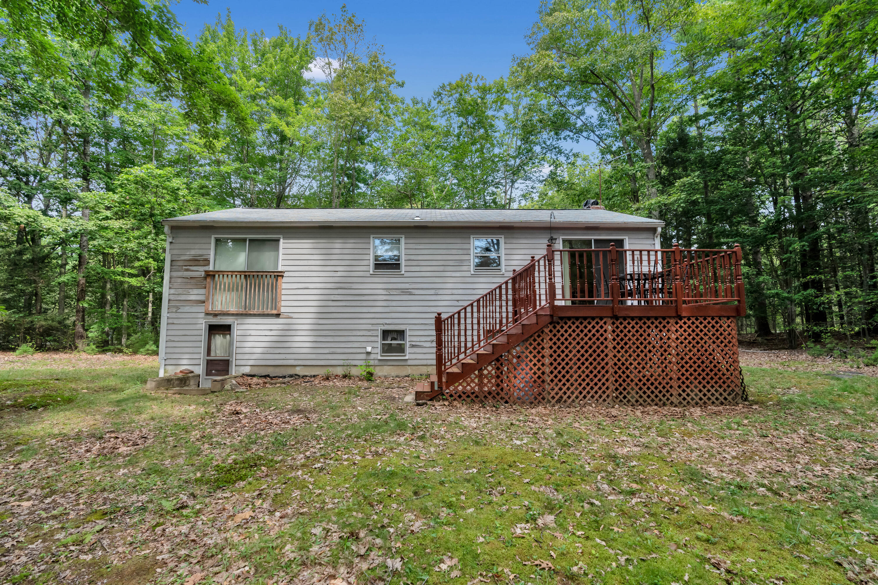 Large backyard and deck