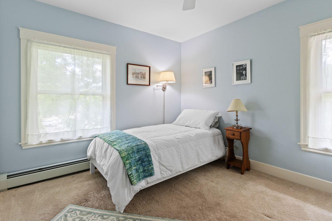 14 Holly Street, Portland, ME 04103 Bedroom 2 with double windows, heat/a/c pump and ceiling fan