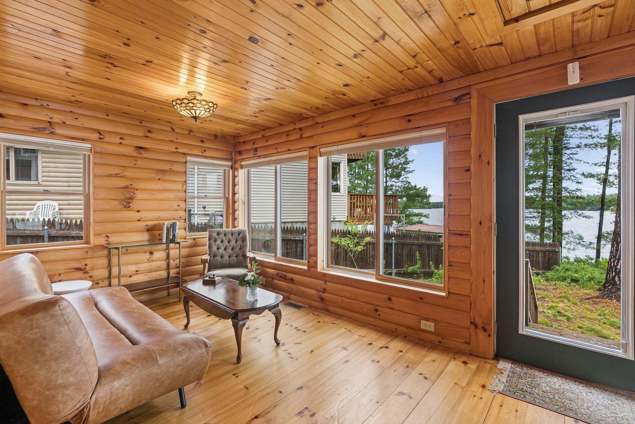 Looking out to lake from sunroom