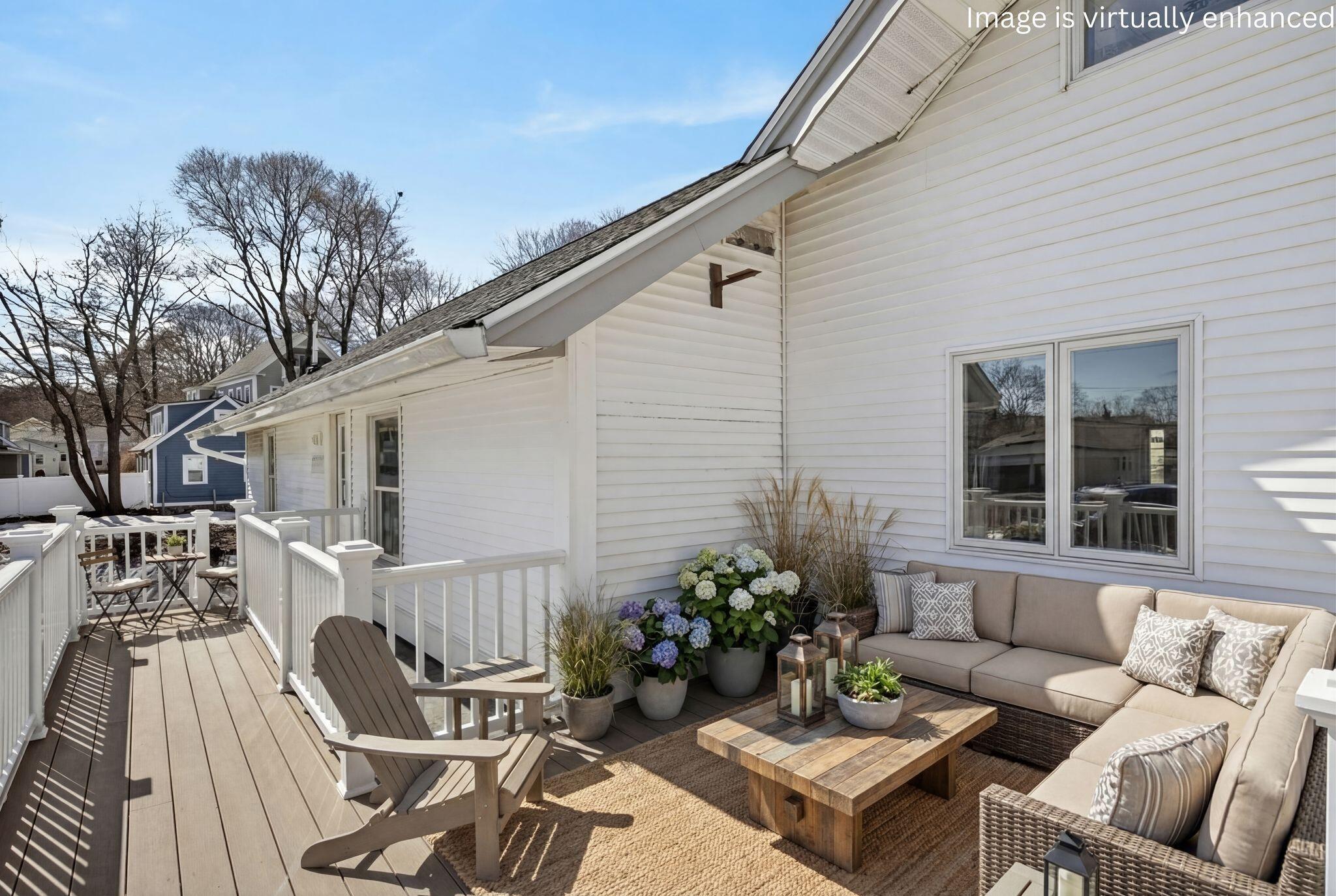 Unit 2 deck Virtually Staged