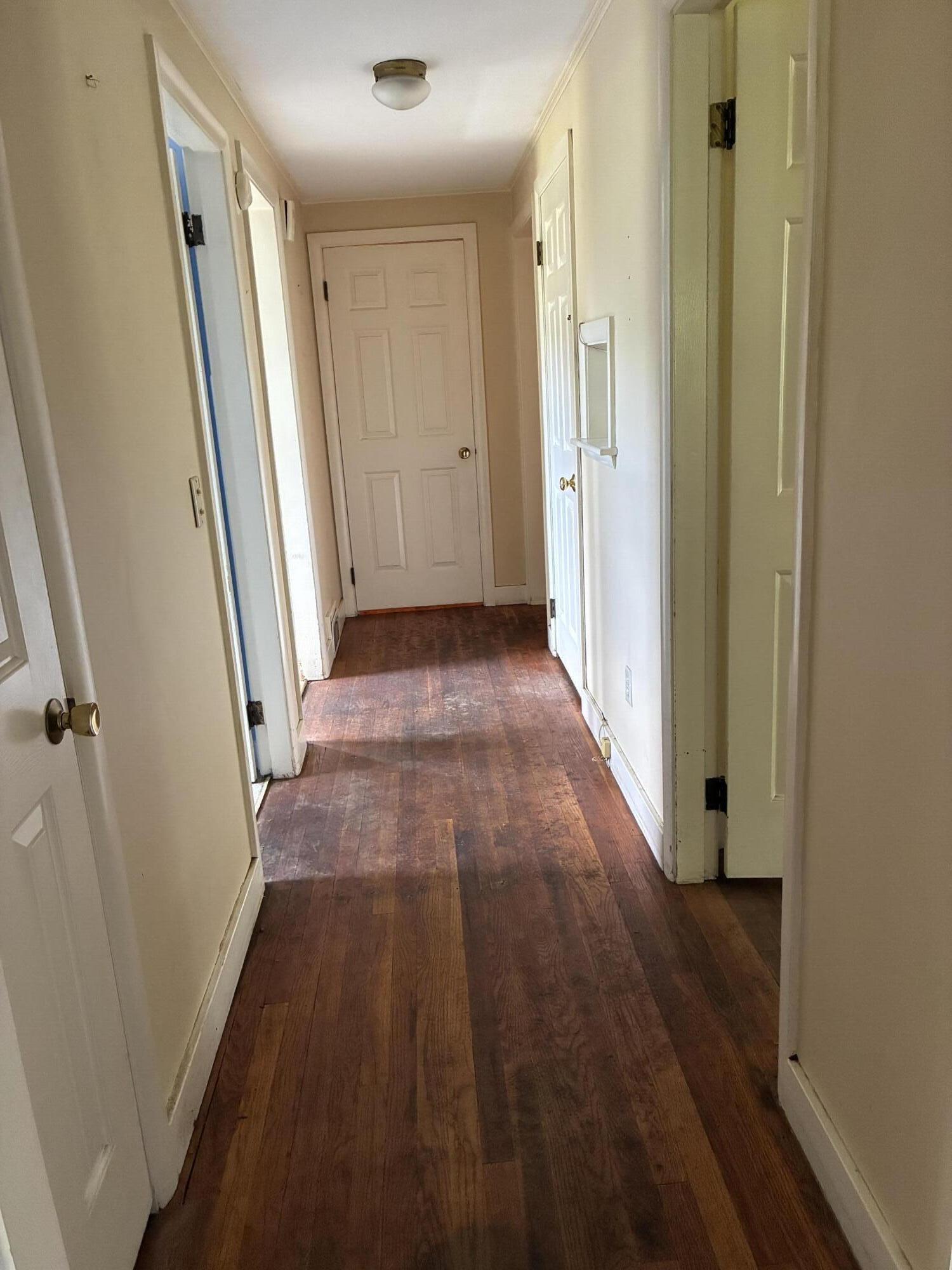 hall with carpet removed