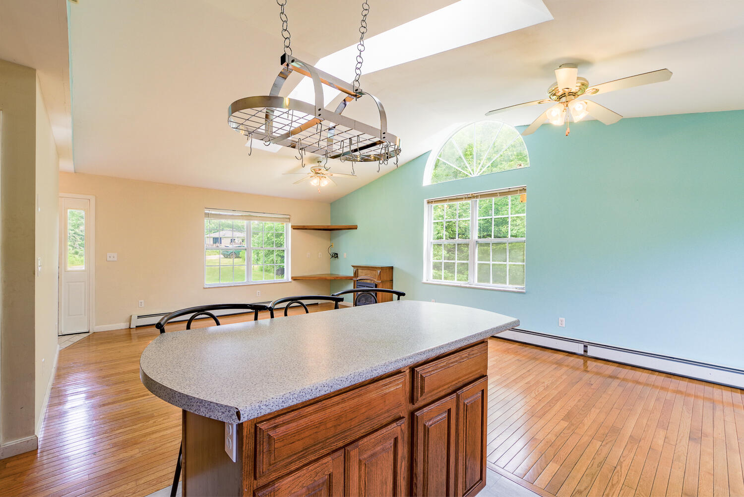 Pull up a seat at the island for a quick meal or moring coffee.