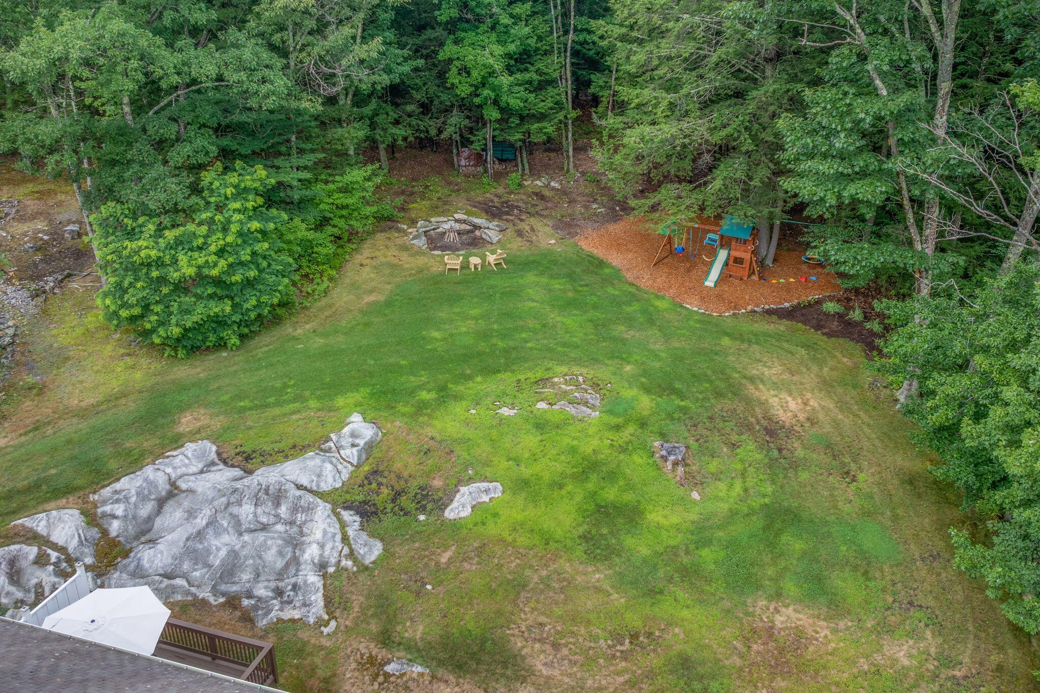 Aerial of backyard