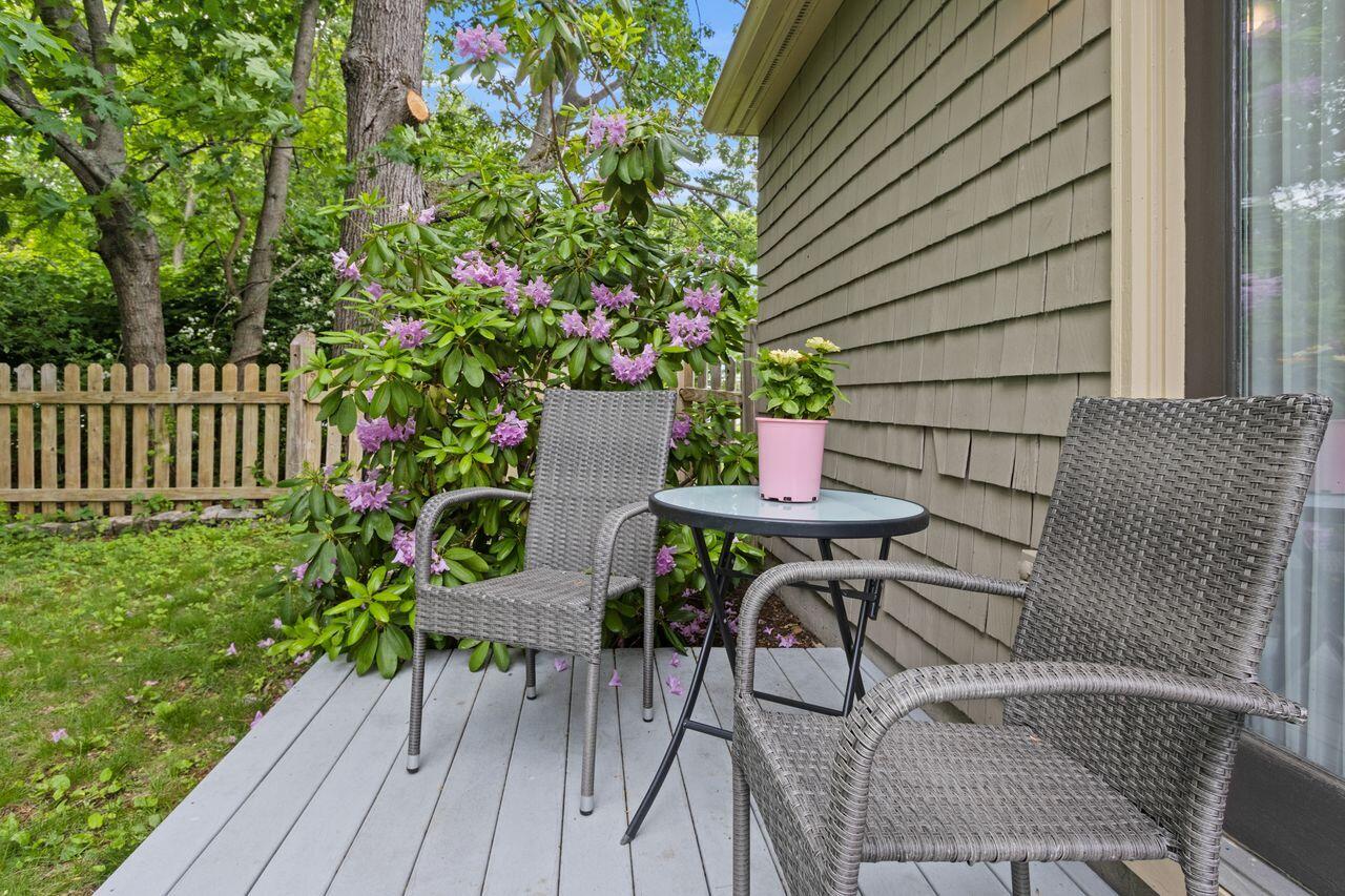 14 Holly Street, Portland, ME 04103 Rear apartment deck and fenced in backyard beyond