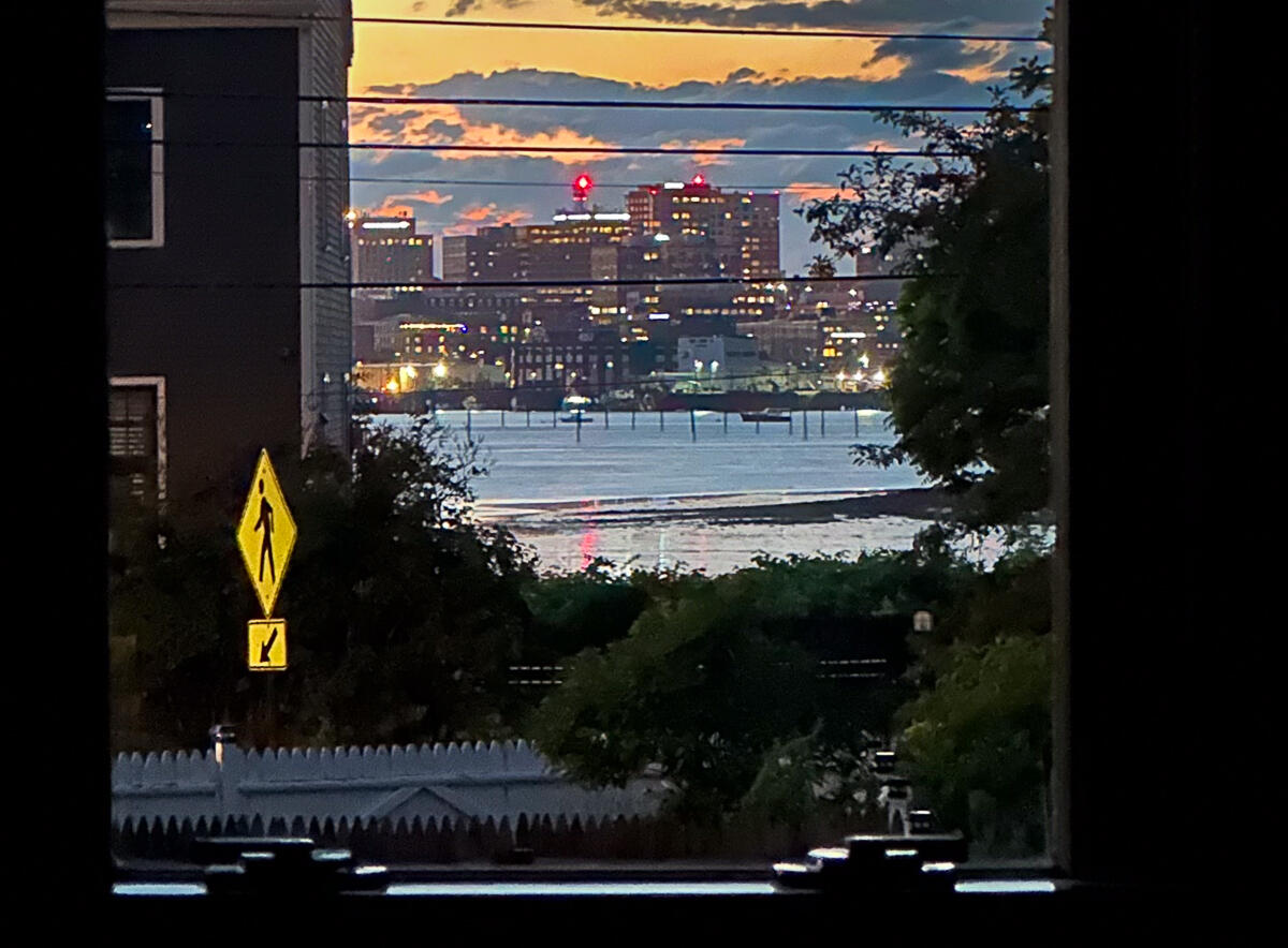 12 Walnut Street, South Portland, ME 04106 Evening Skyline View from Dining Room & Kitchen
