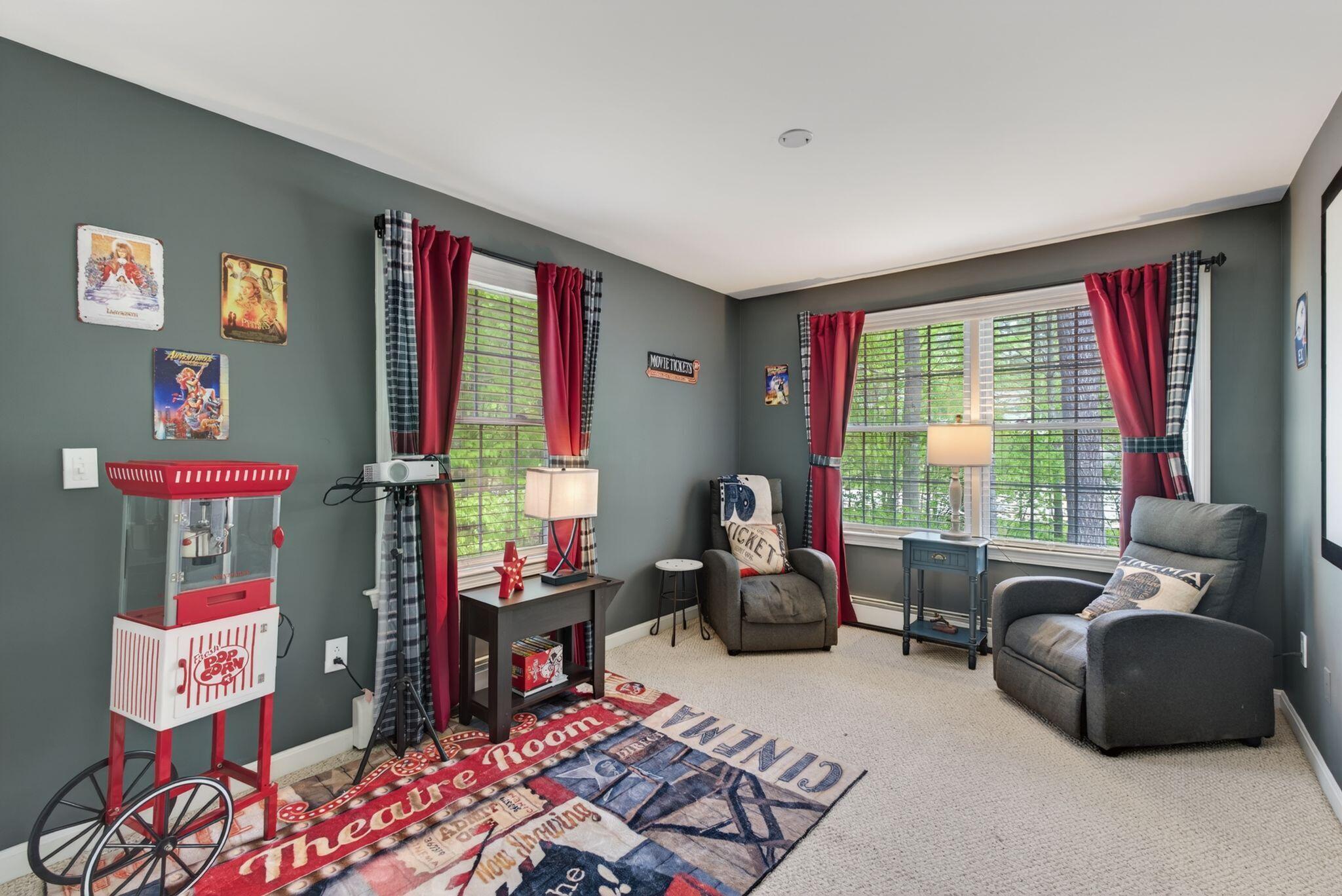 Bedroom on second floor currently used as a movie room