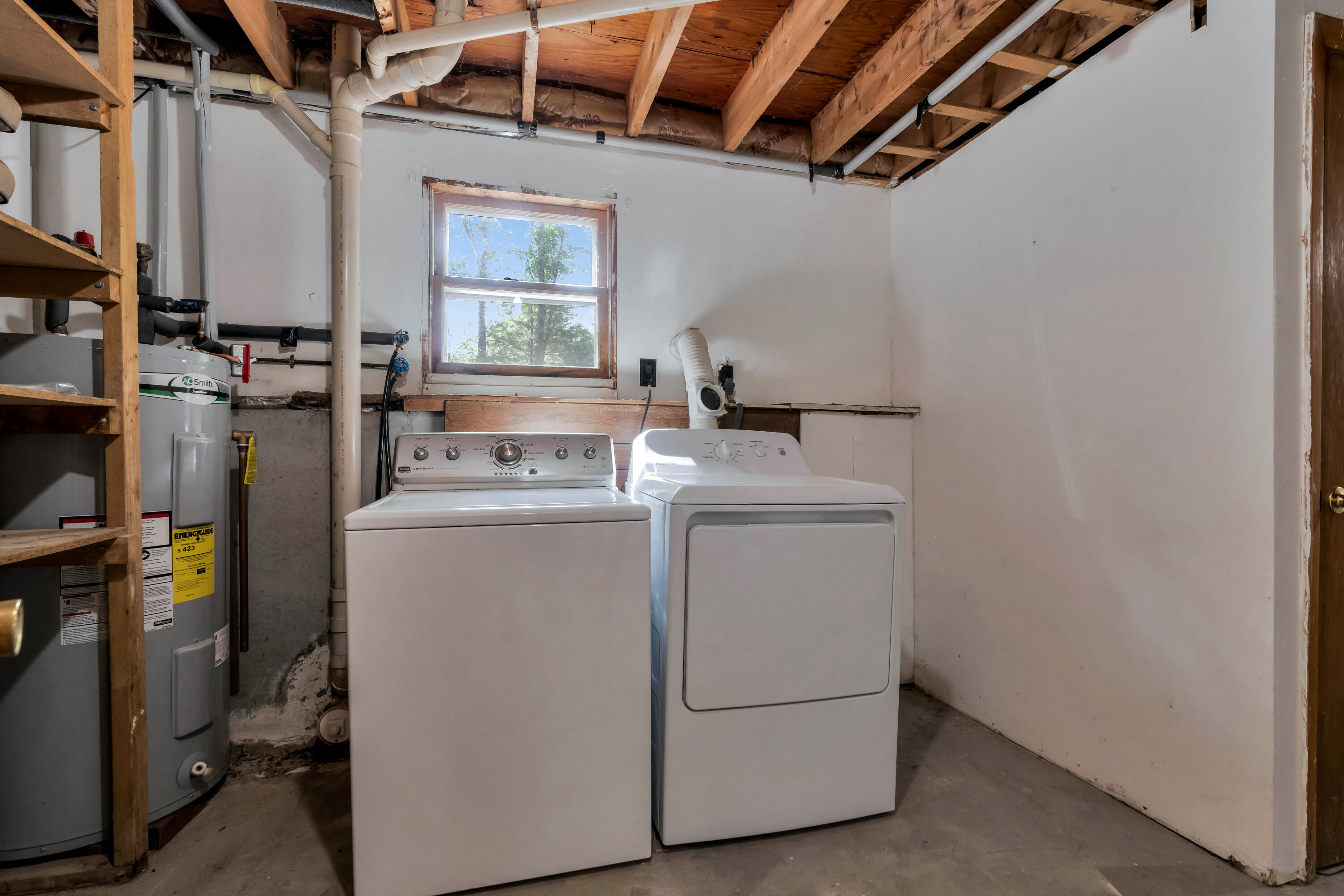 Basement laundry area