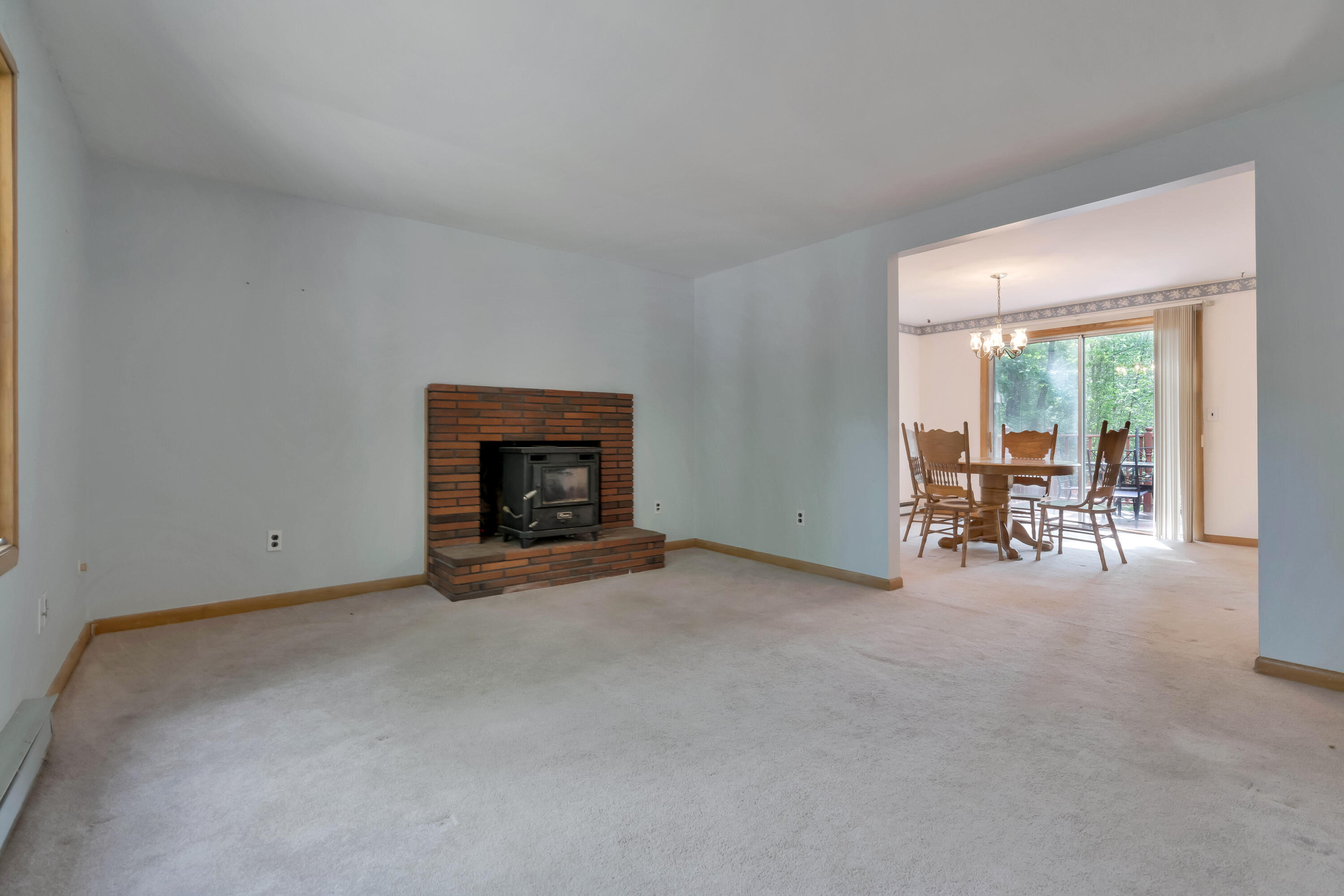 Living room and dining room