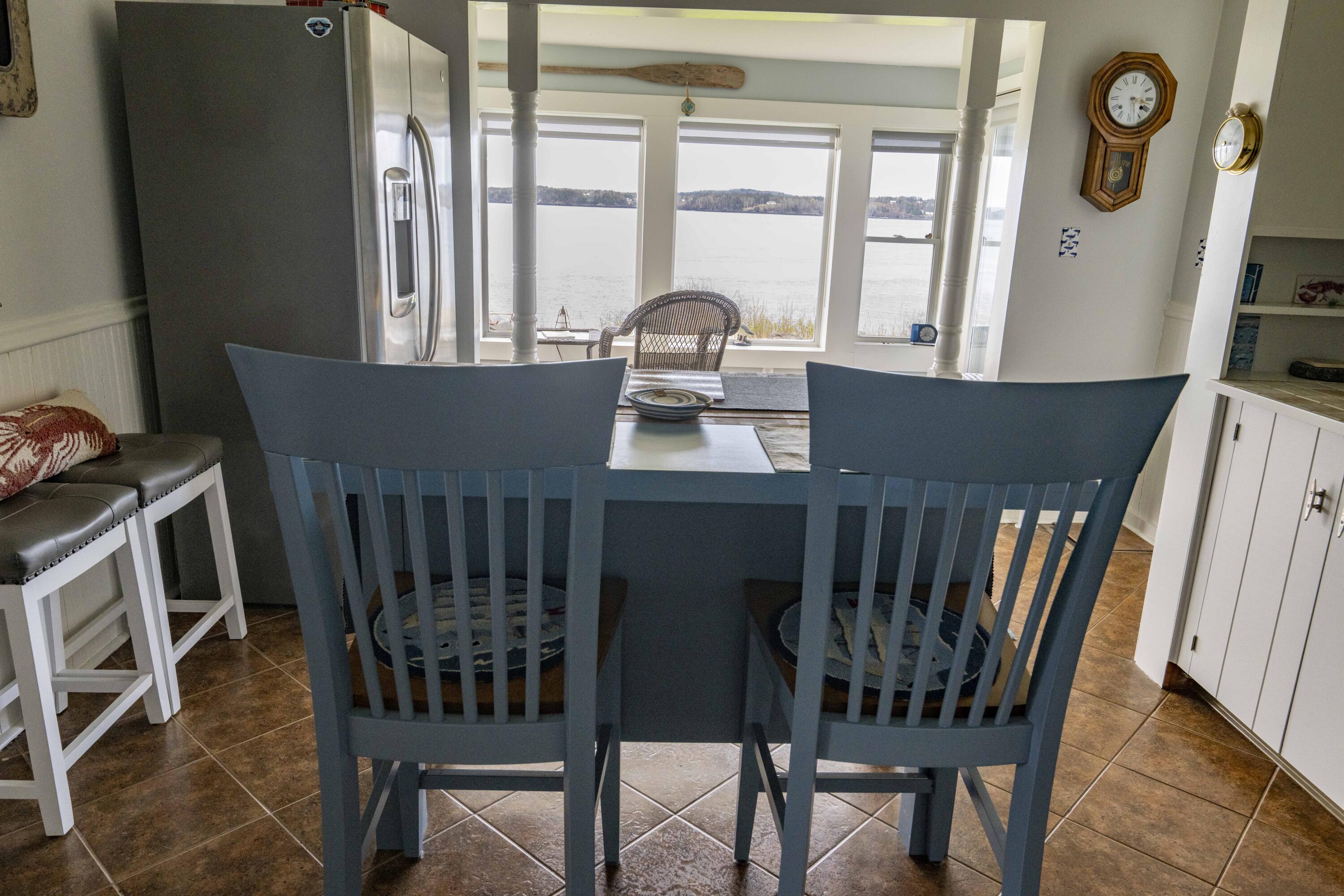 26 Madison Street, Eastport, ME 04631 From Kitchen looking out toward sunroom and water views