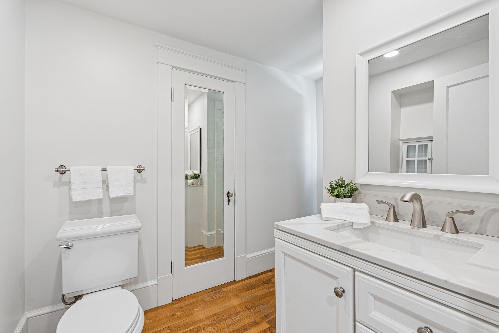 43 Pennsylvania Avenue, South Portland, ME 04106 Bathroom on the second floor right at the bottom of the stairs leading to the third floor.