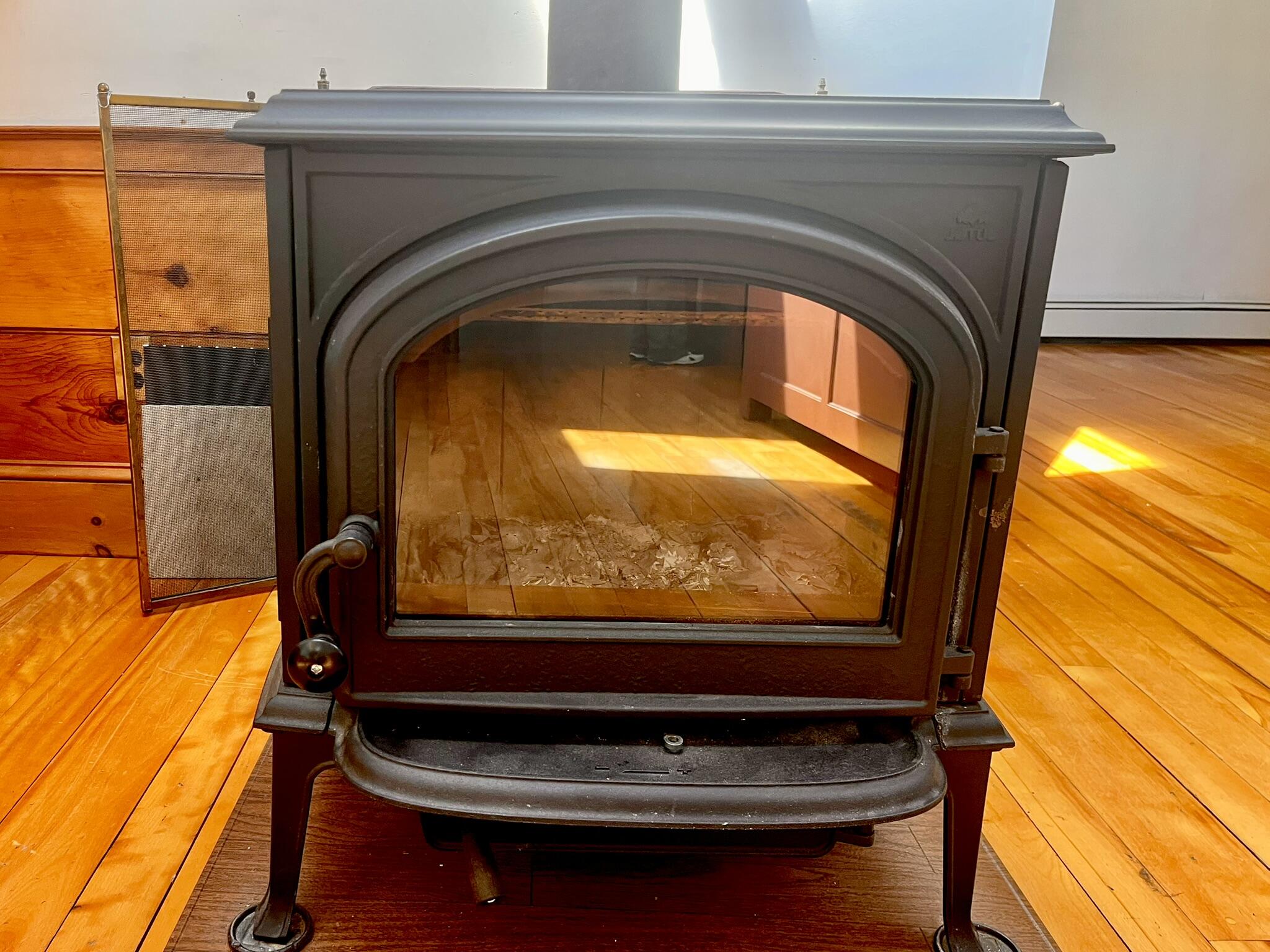 Cozy highly efficient woodstove.