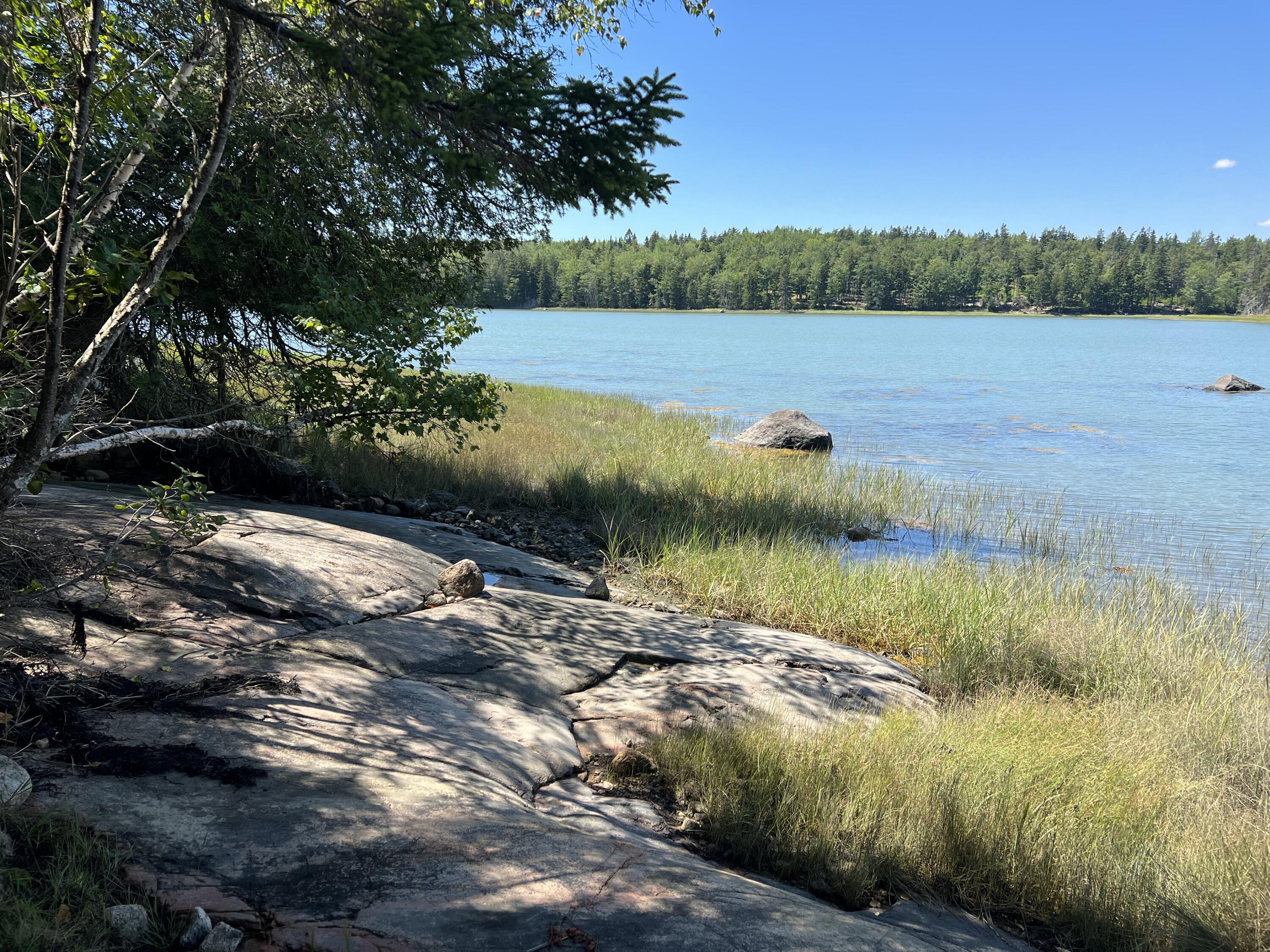 86 Back Shore Road, Steuben, ME 04680 Beautiful pink granite rocks line the shoreline of this property.