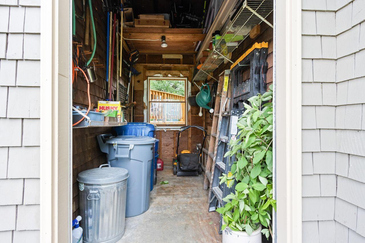 14 Holly Street, Portland, ME 04103 Storage area for tools, toys, and more between house and apartment with pull down door