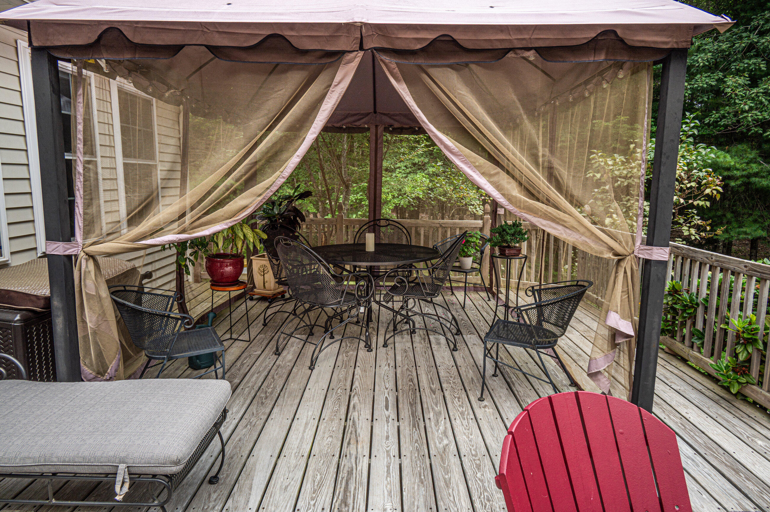 Deck, wired for hot tub.