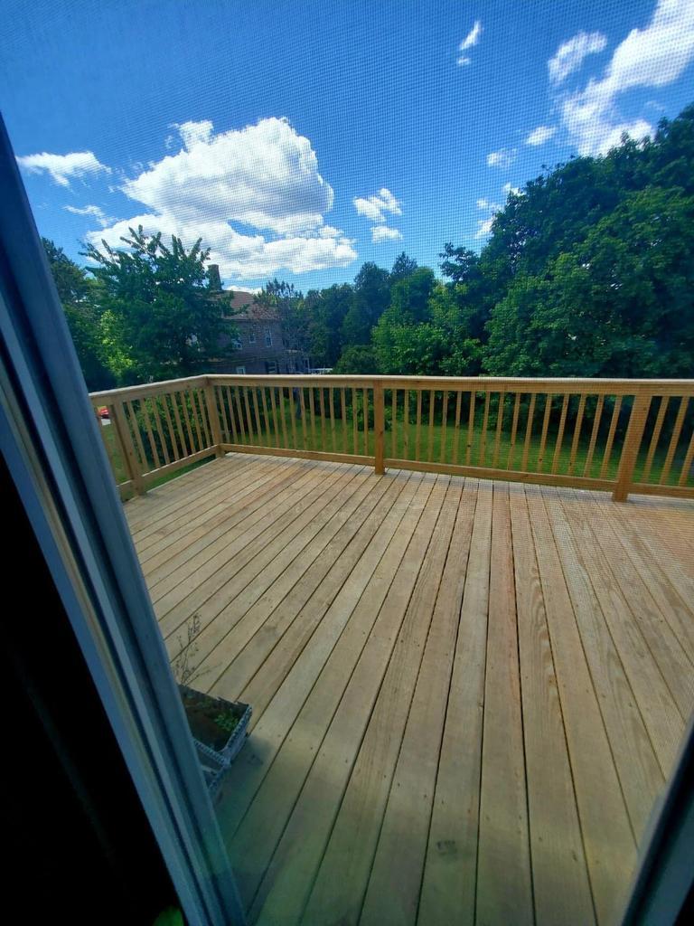 Newer deck off second floor.