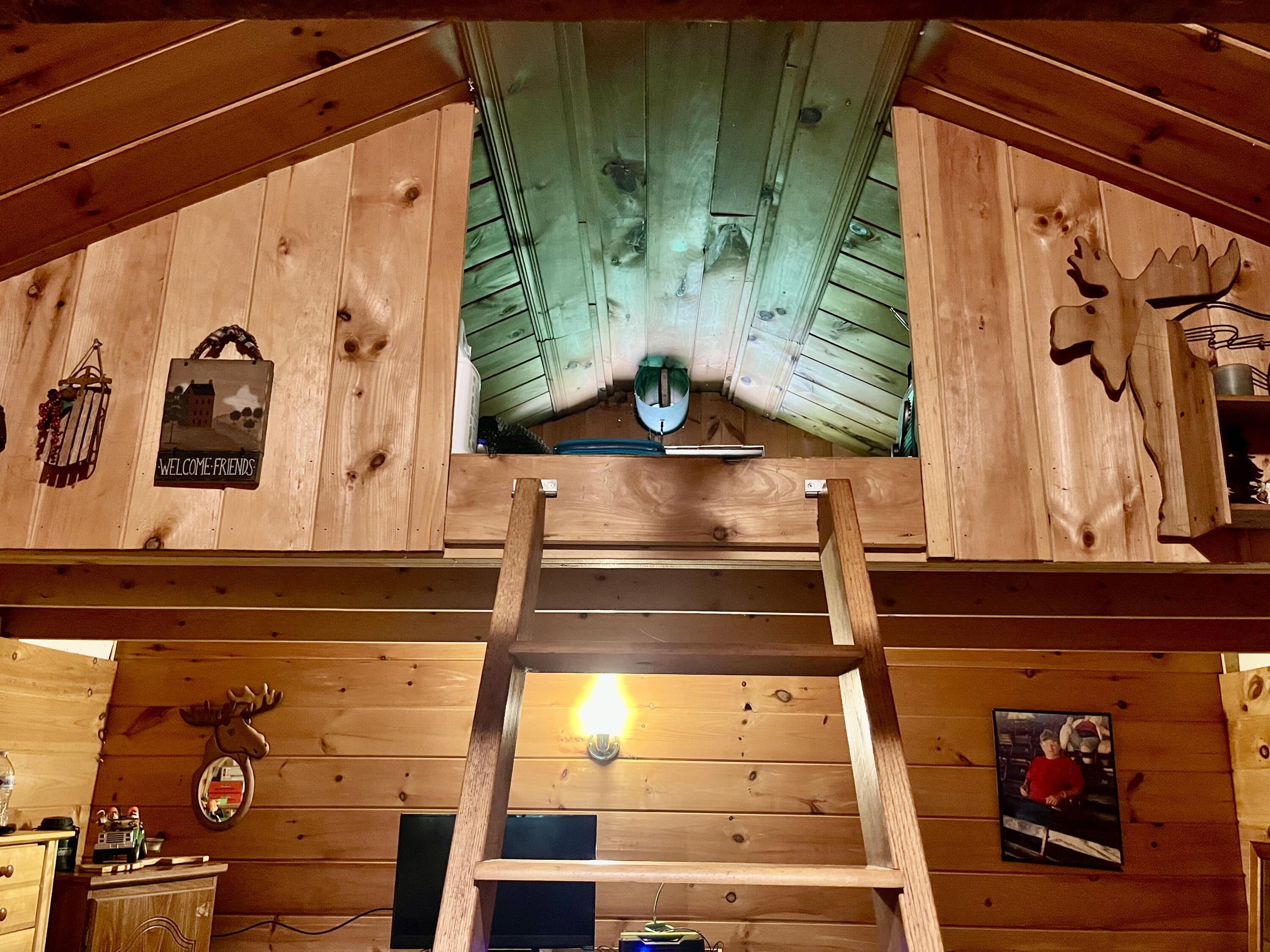 looking up at storage area