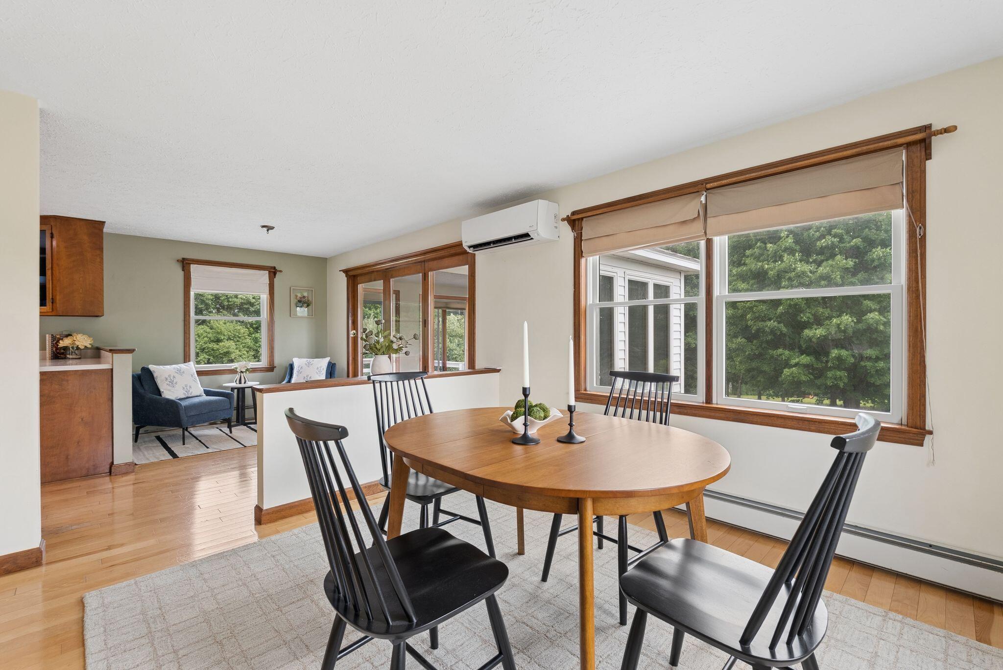 155 Ridge Road, Lisbon, ME 04252 The kitchen opens up to a sitting room and the dining area.