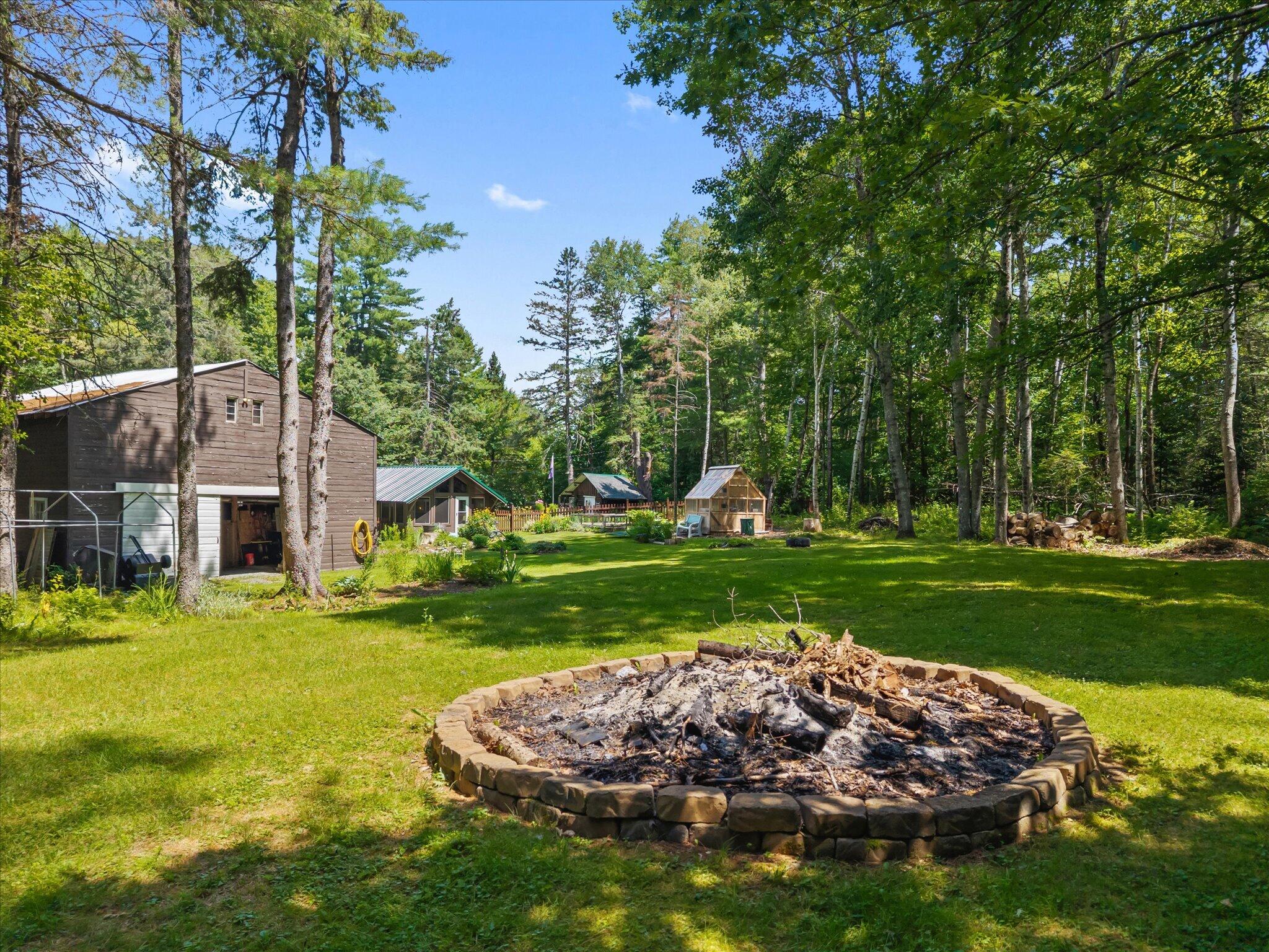 1002 Bennoch Road, Old Town, ME 04468 Firepit Area...