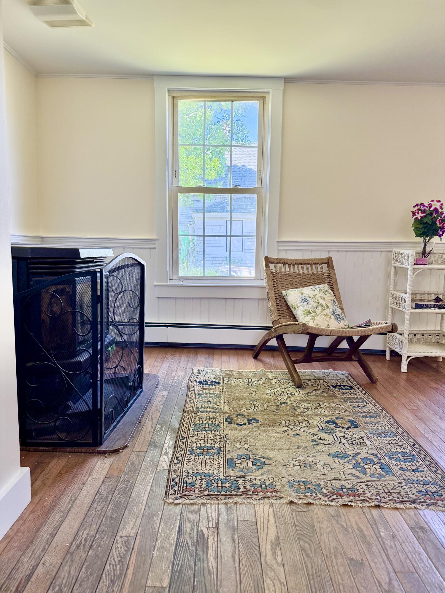 Cozy sitting area by pellet stove