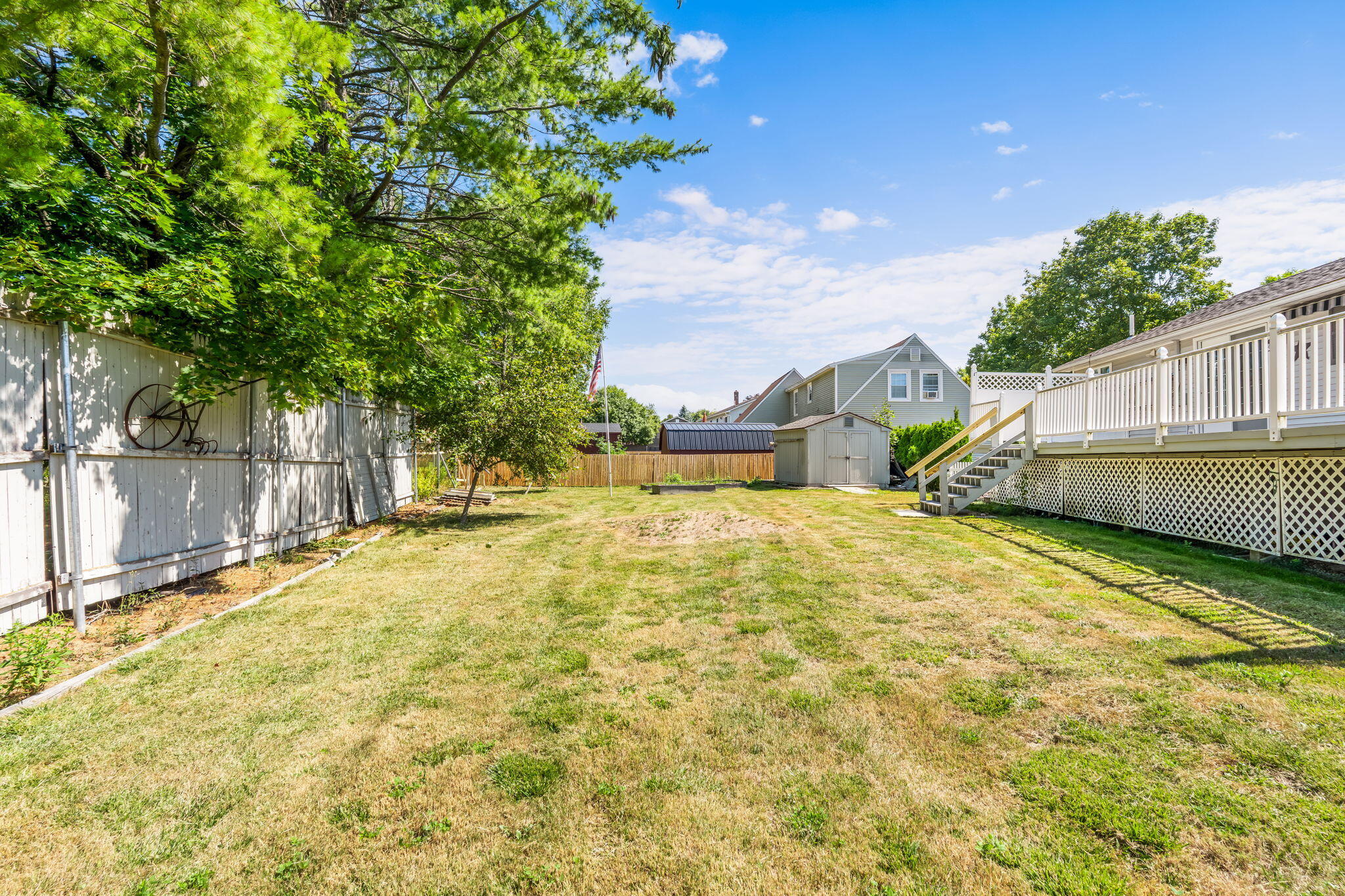 50 Laurel Circle, Bangor, ME 04401 Partially fenced backyard