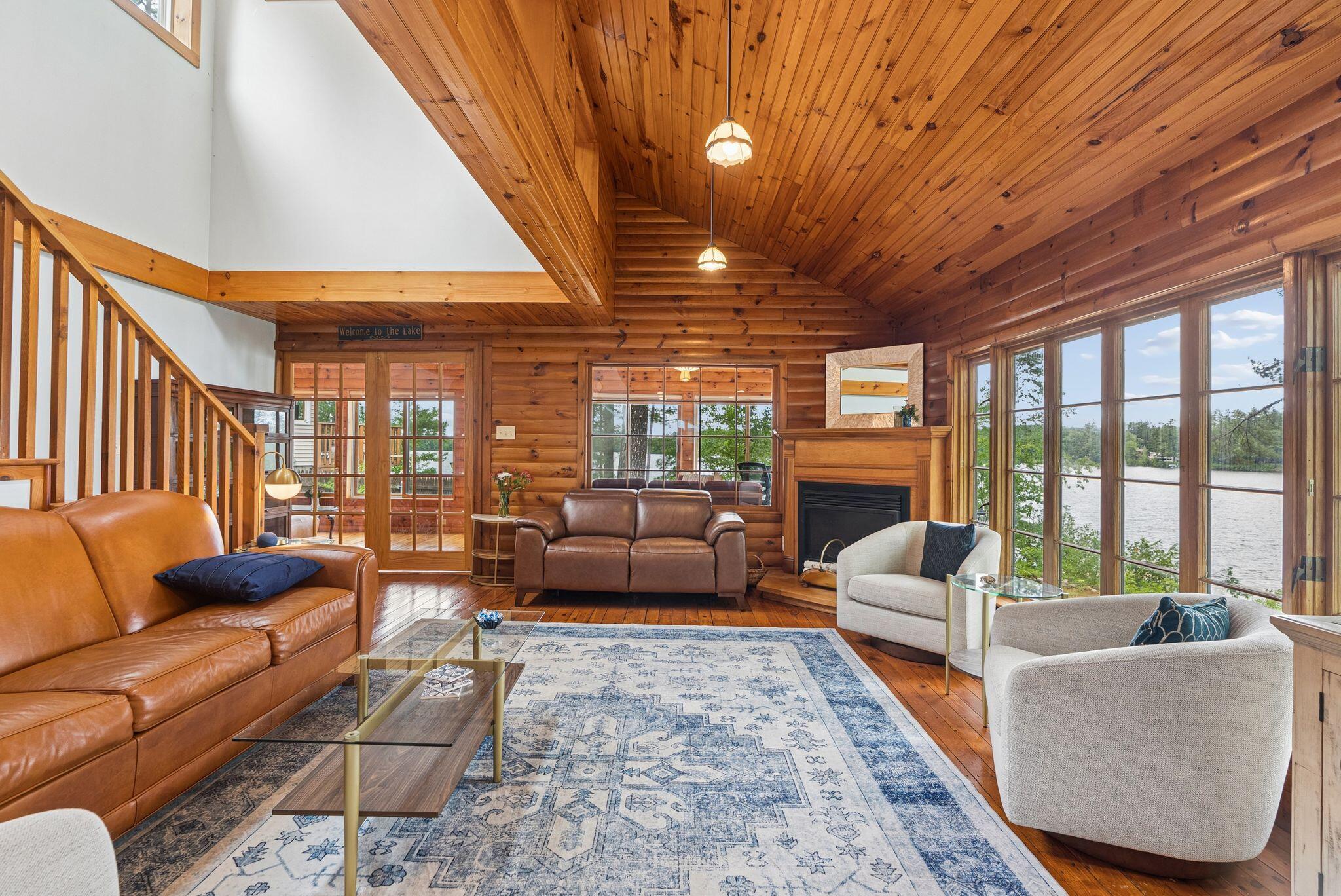 Living Room with Lake Views