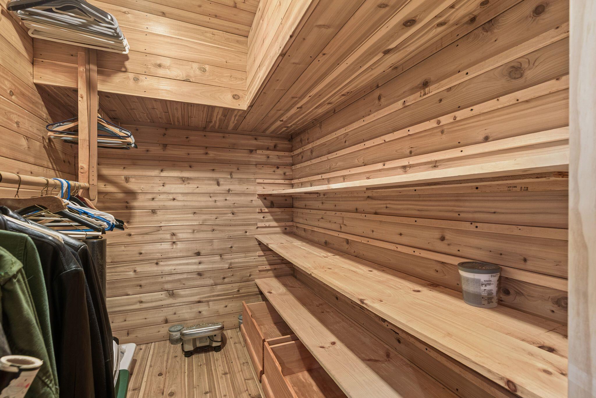 Cedar Closet for storage in Basement
