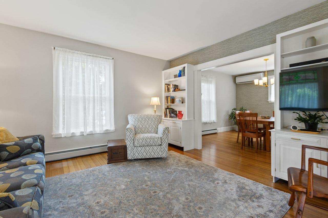 14 Holly Street, Portland, ME 04103 Living Room invites you in with built in bookshelving