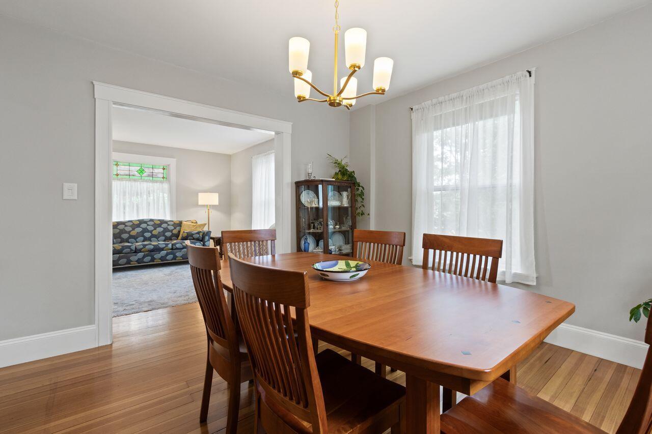14 Holly Street, Portland, ME 04103 Dining Room flows easily to Living Room- great for holiday gatherings