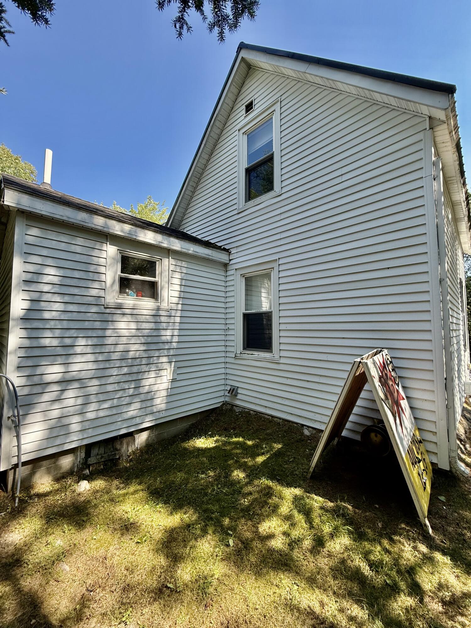 Rear of house with bathroom addition