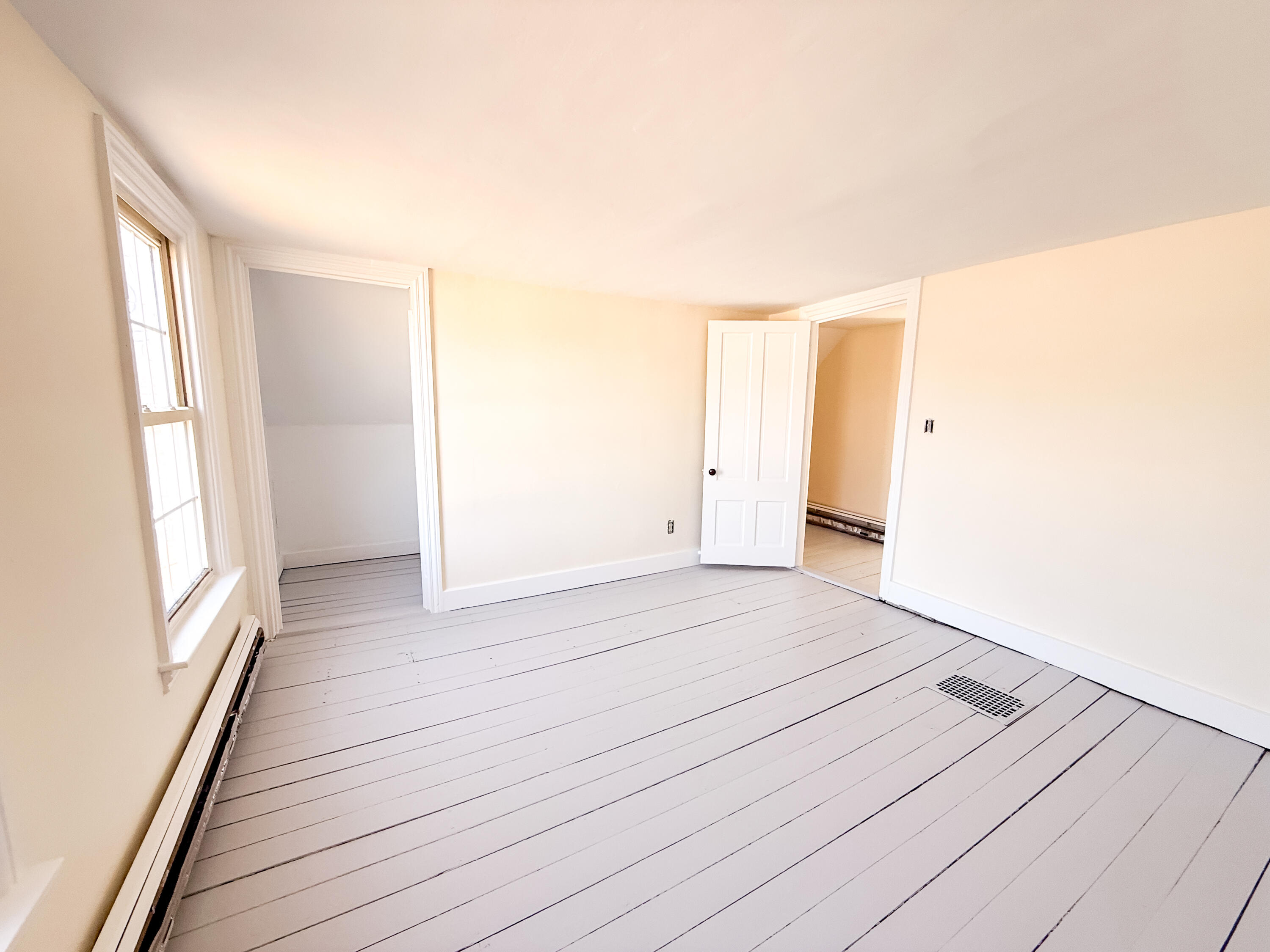 11.2'X10' Primary bedroom is located on the north side of the house and has an original closet. All freshly painted!