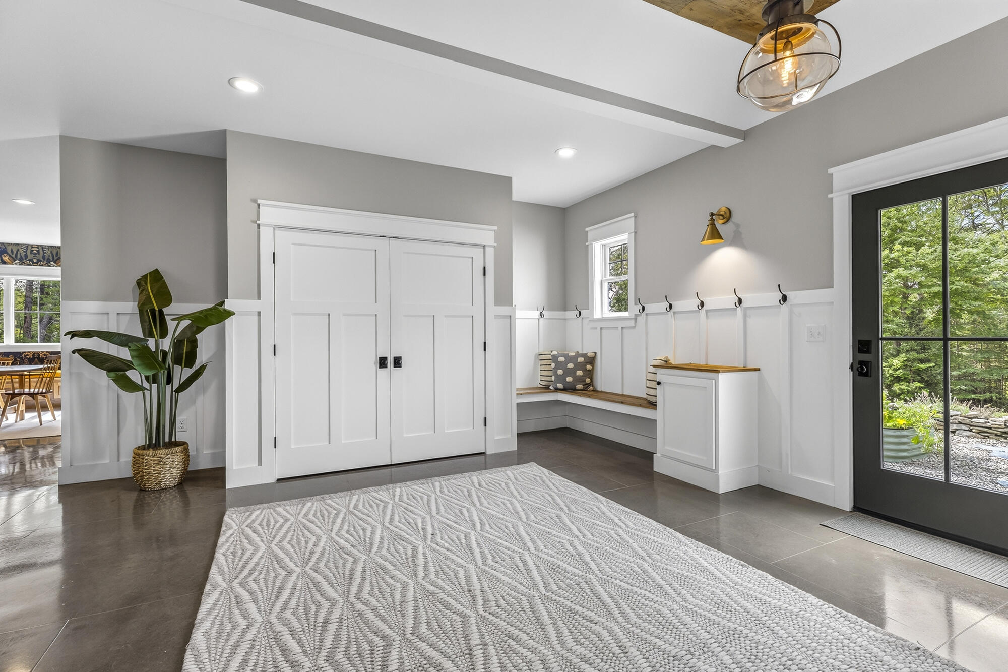 Into the sizable mudroom