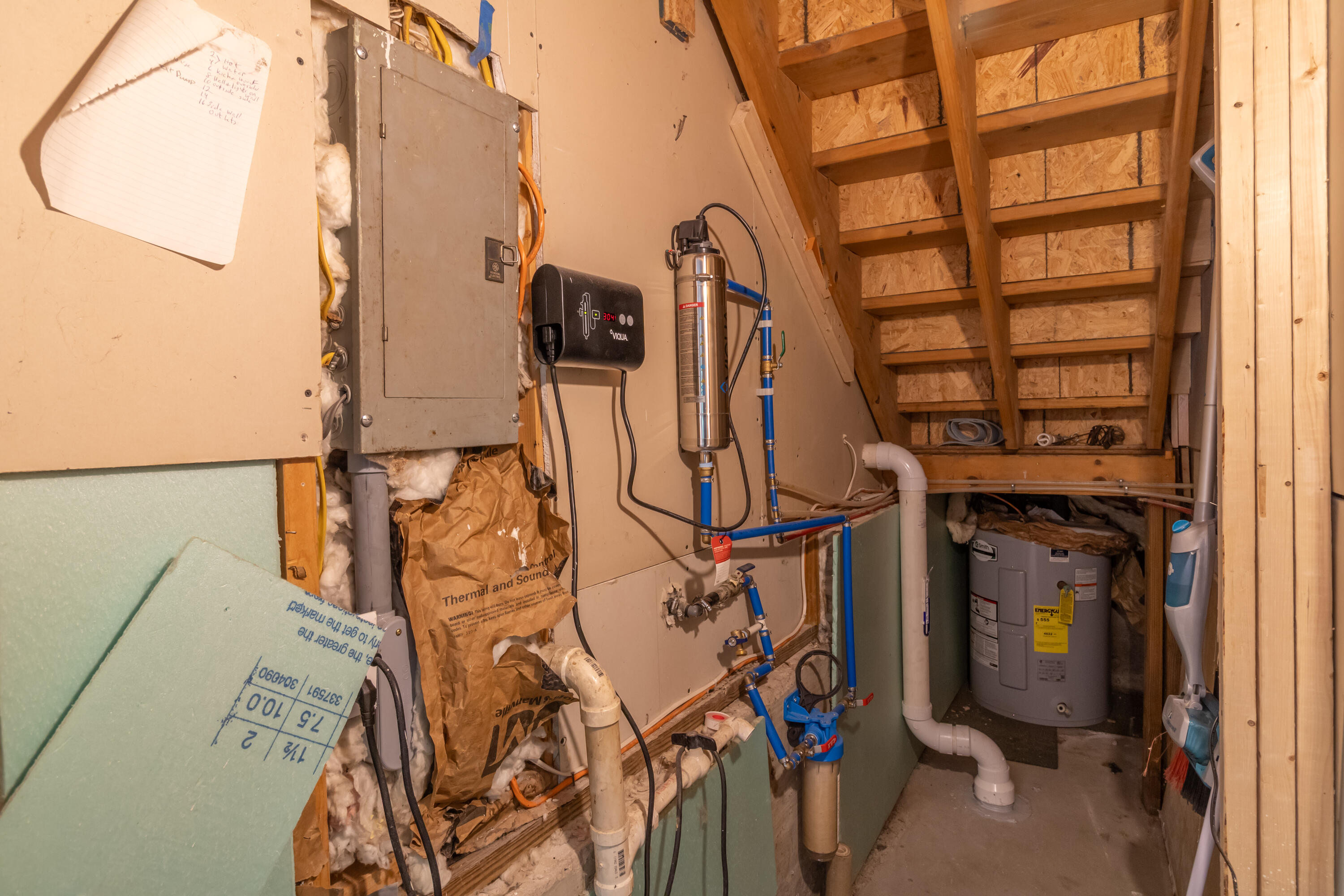 Water treatment system, Main Panel, Sump pump, Water heater